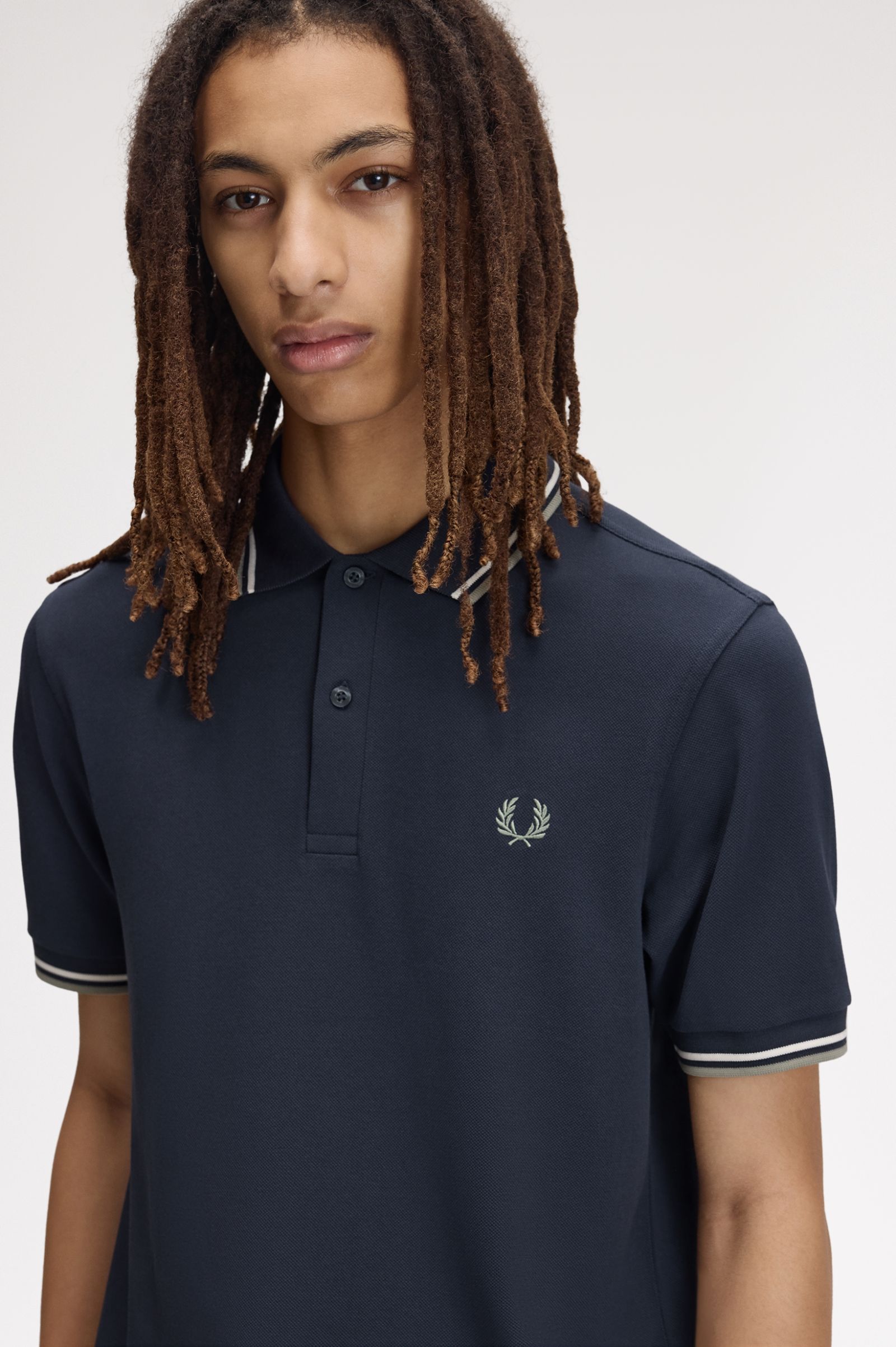Polo Original  'Twin Tipped Fred Perry Shirt' em Azul-escuro Azul-escuro-3