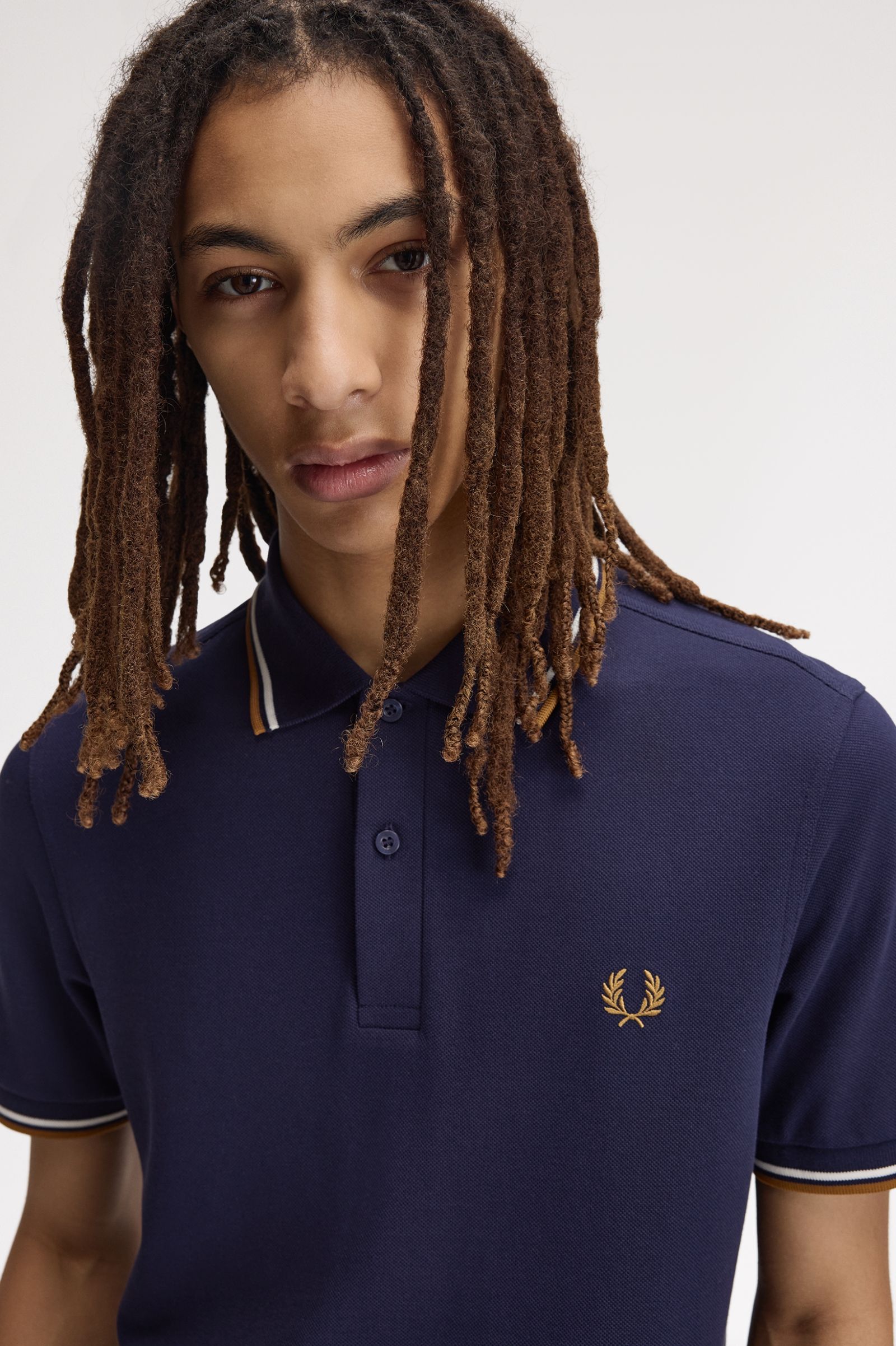 Polo Original  'Twin Tipped Fred Perry Shirt' em Azul Azul-3