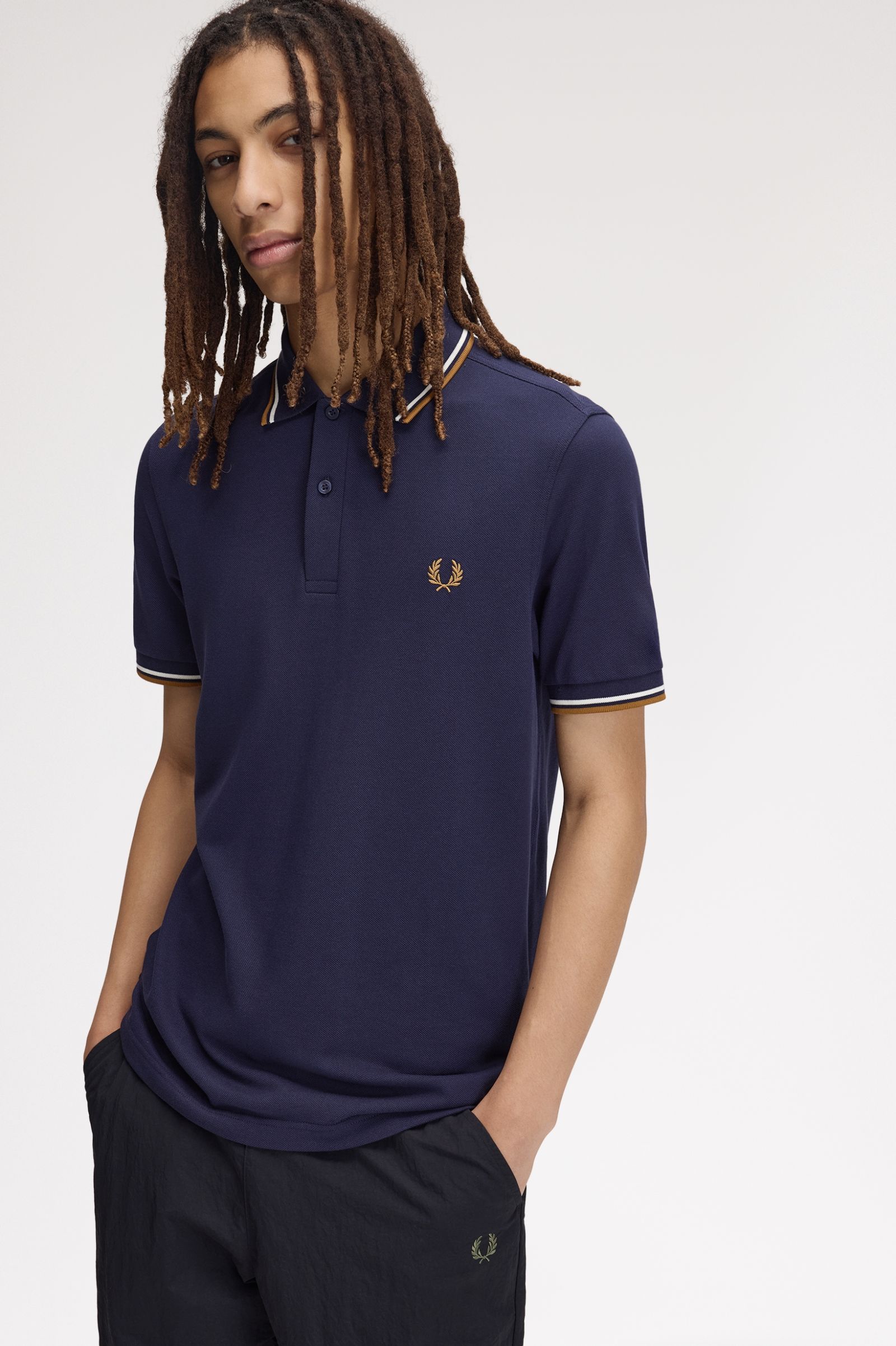 Polo Original  'Twin Tipped Fred Perry Shirt' em Azul Azul-2