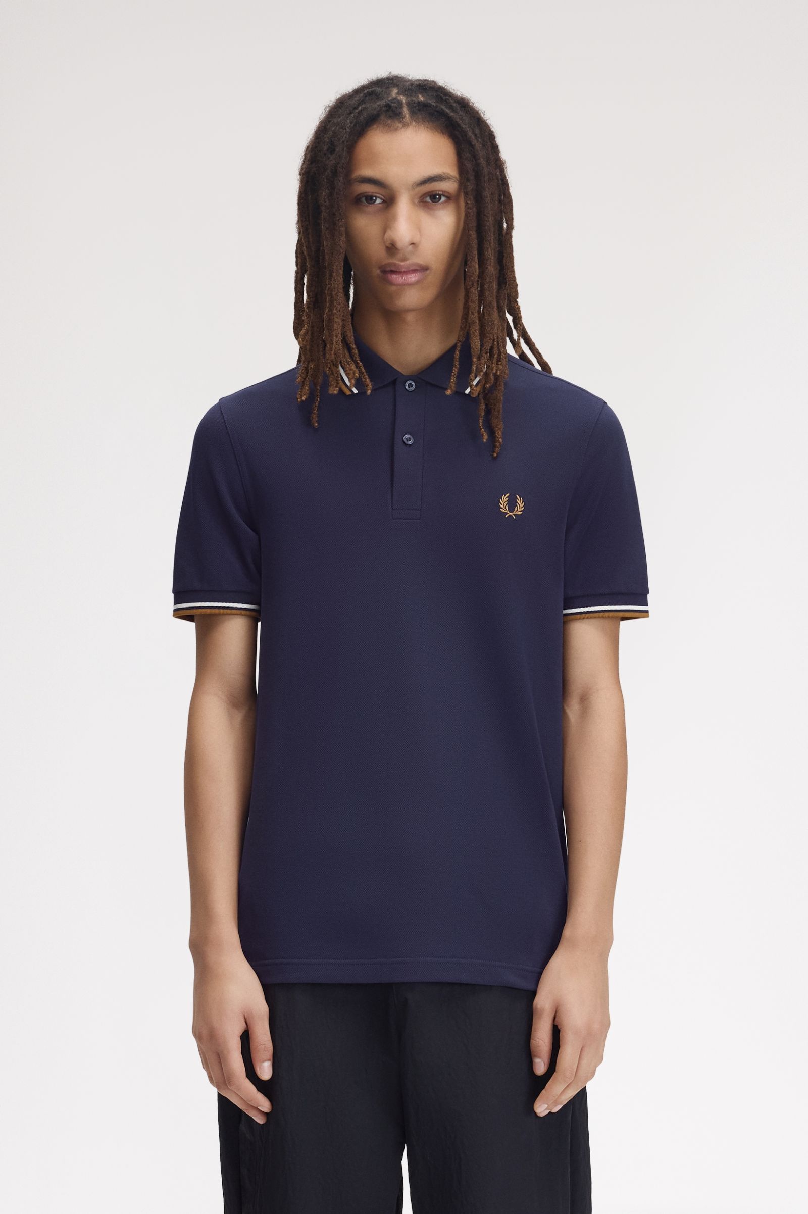 Imagem 0 de Polo Original  'Twin Tipped Fred Perry Shirt' em Azul