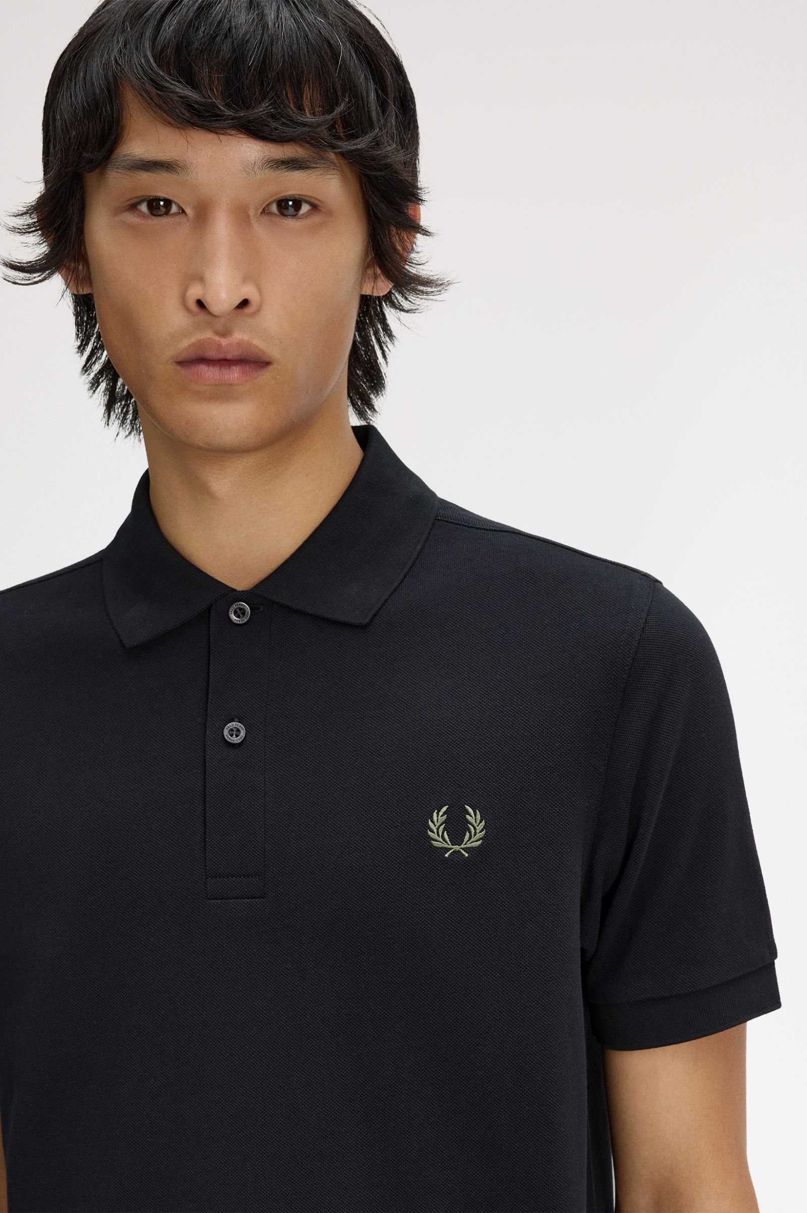 Polo Fred Perry 'M6000' em Preto Preto-2