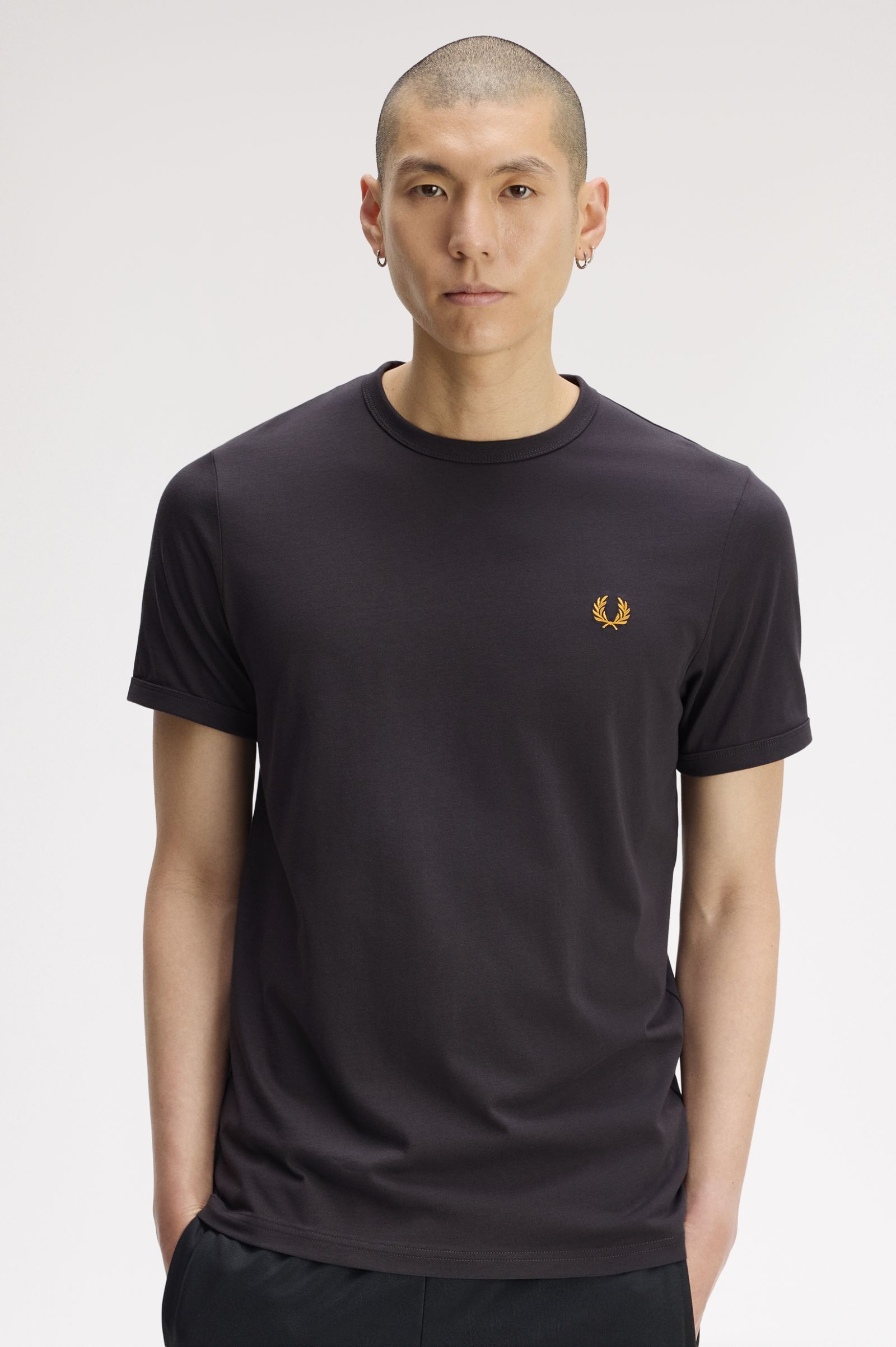 T-Shirt 'Ringer' em Cinzento Cinzento-2