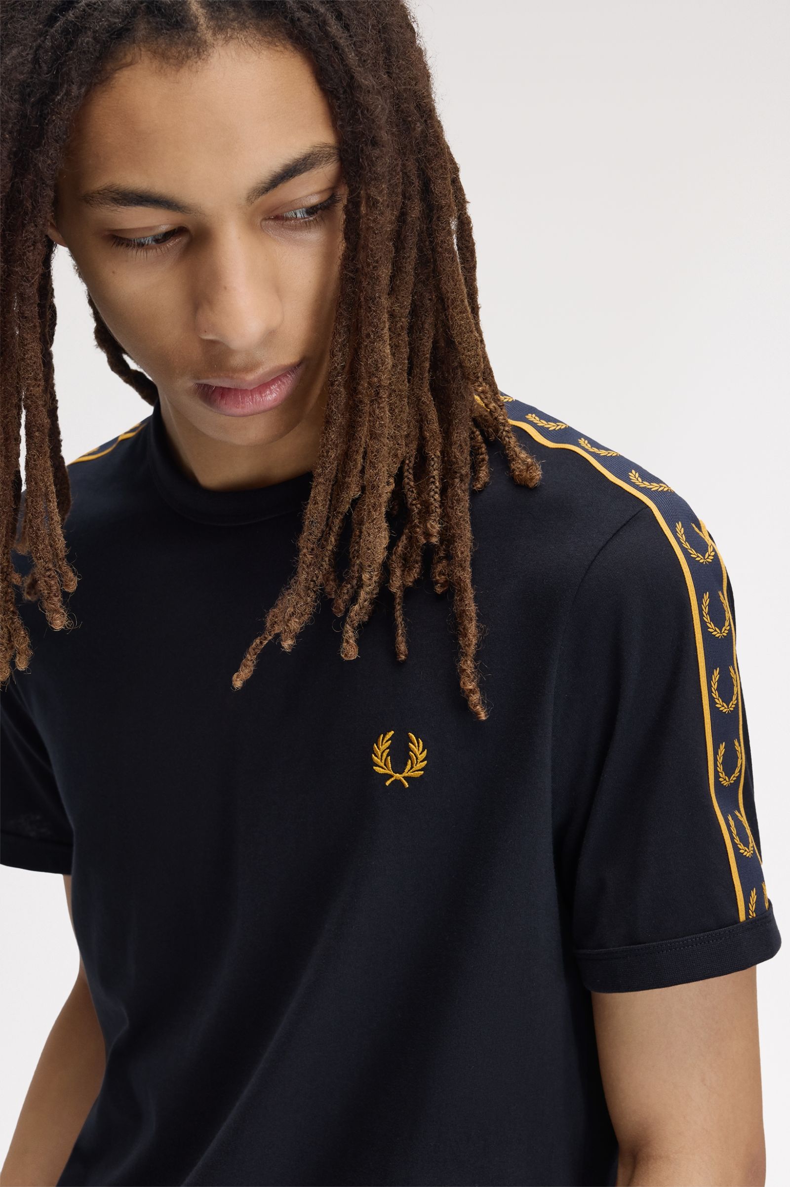 T-shirt 'Ringer' de fita contrastante em Azul-marinho Azul-marinho-3