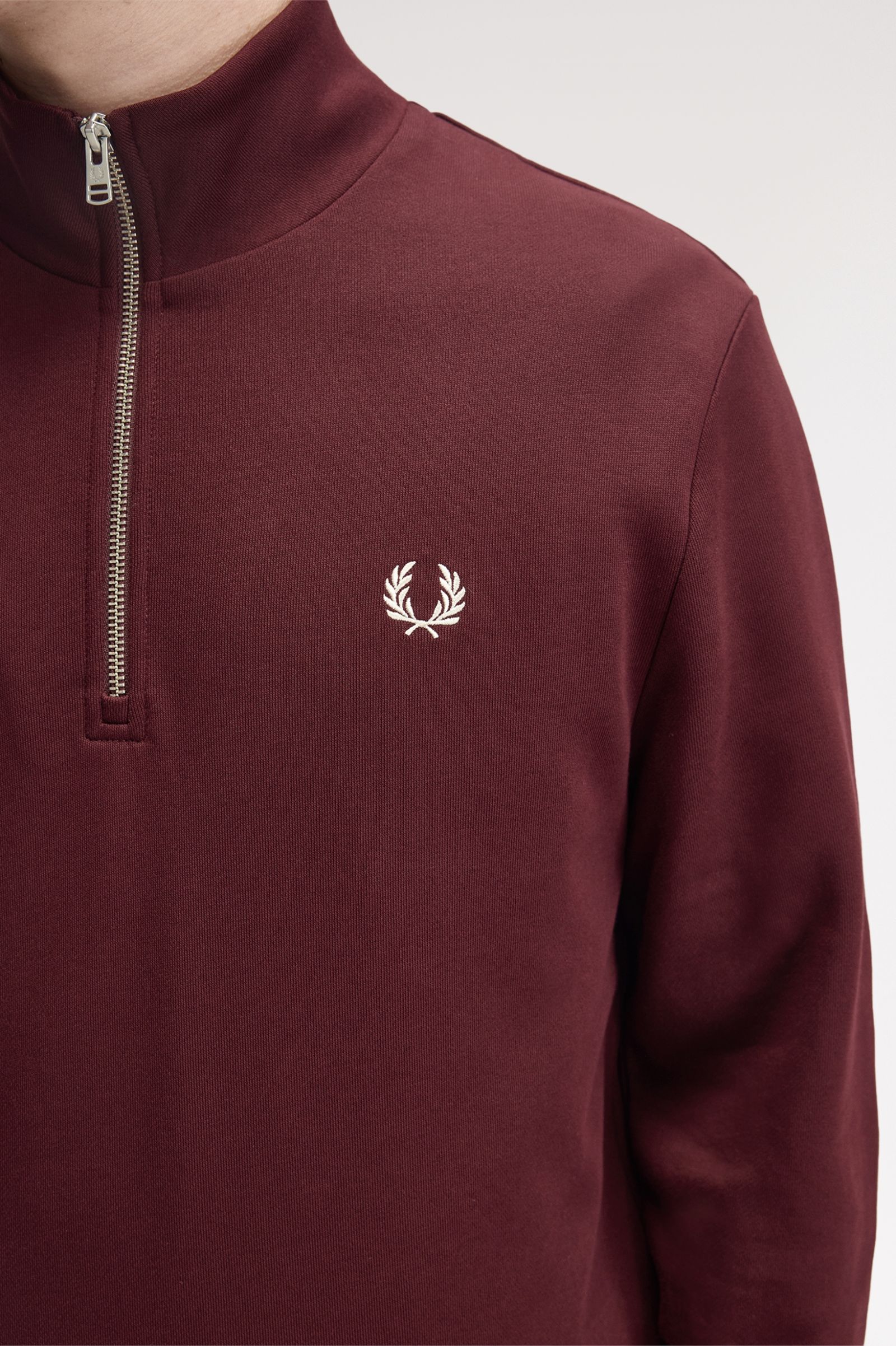 Sweatshirt com Fecho de Correr em Bordeaux Bordeaux-3