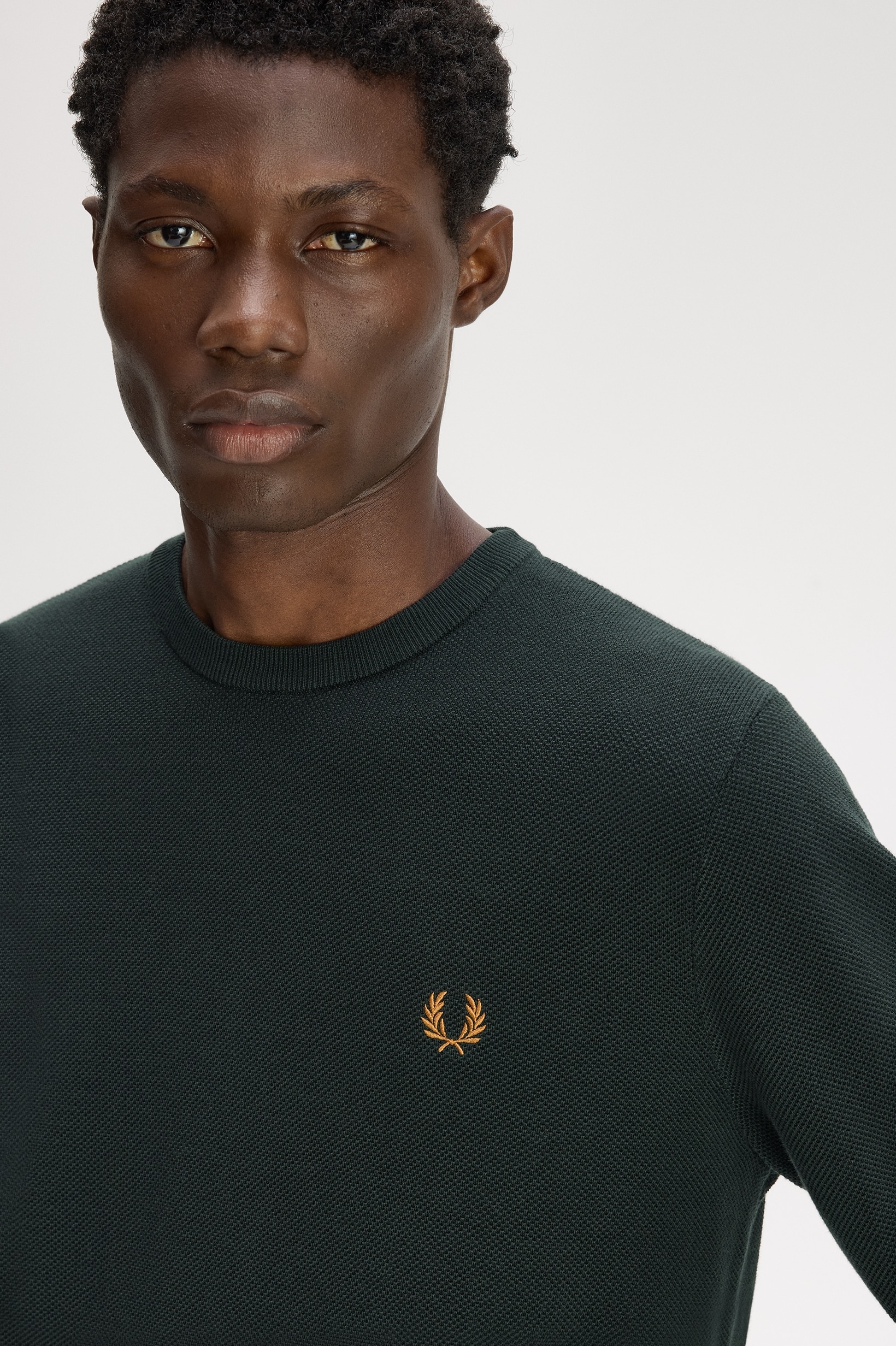 Camisola Piqué em Verde-escuro Azul-marinho-3