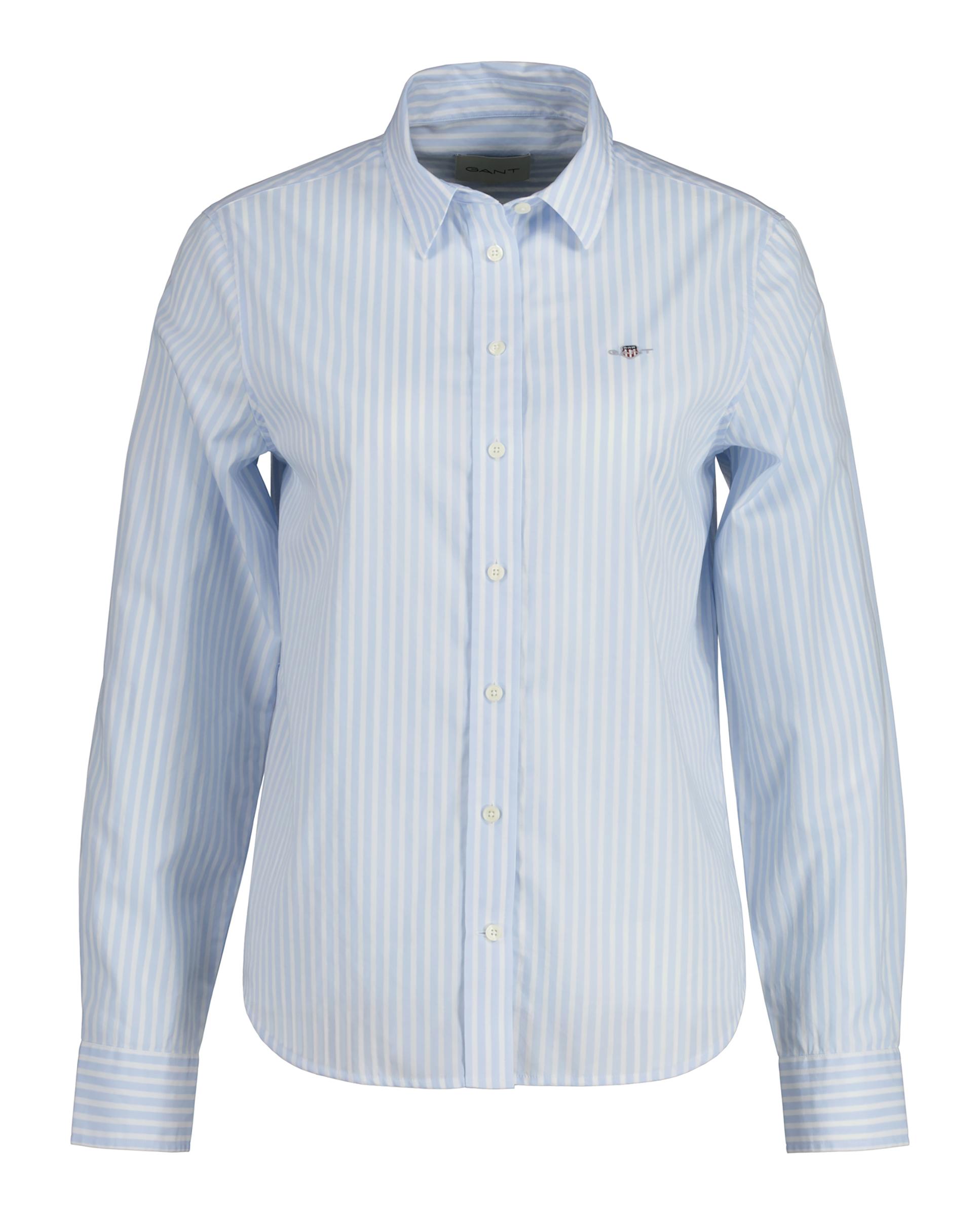 Camisa de Manga Comprida e Design Às Riscas Azul-5