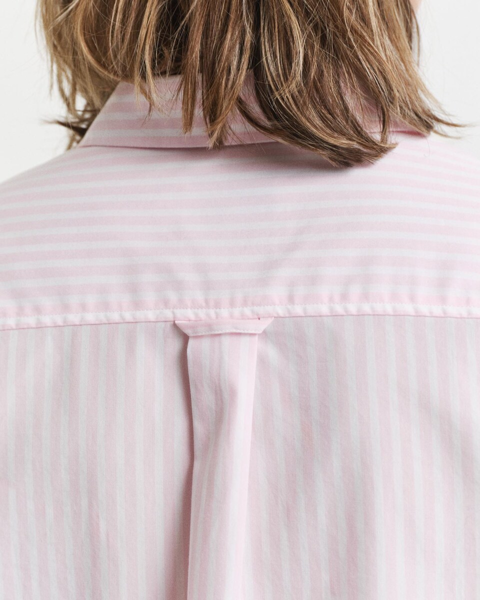 Camisa de Manga Comprida com Design Às Riscas Rosa-3