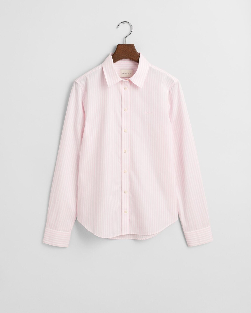 Camisa de Manga Comprida com Design Às Riscas Rosa-5