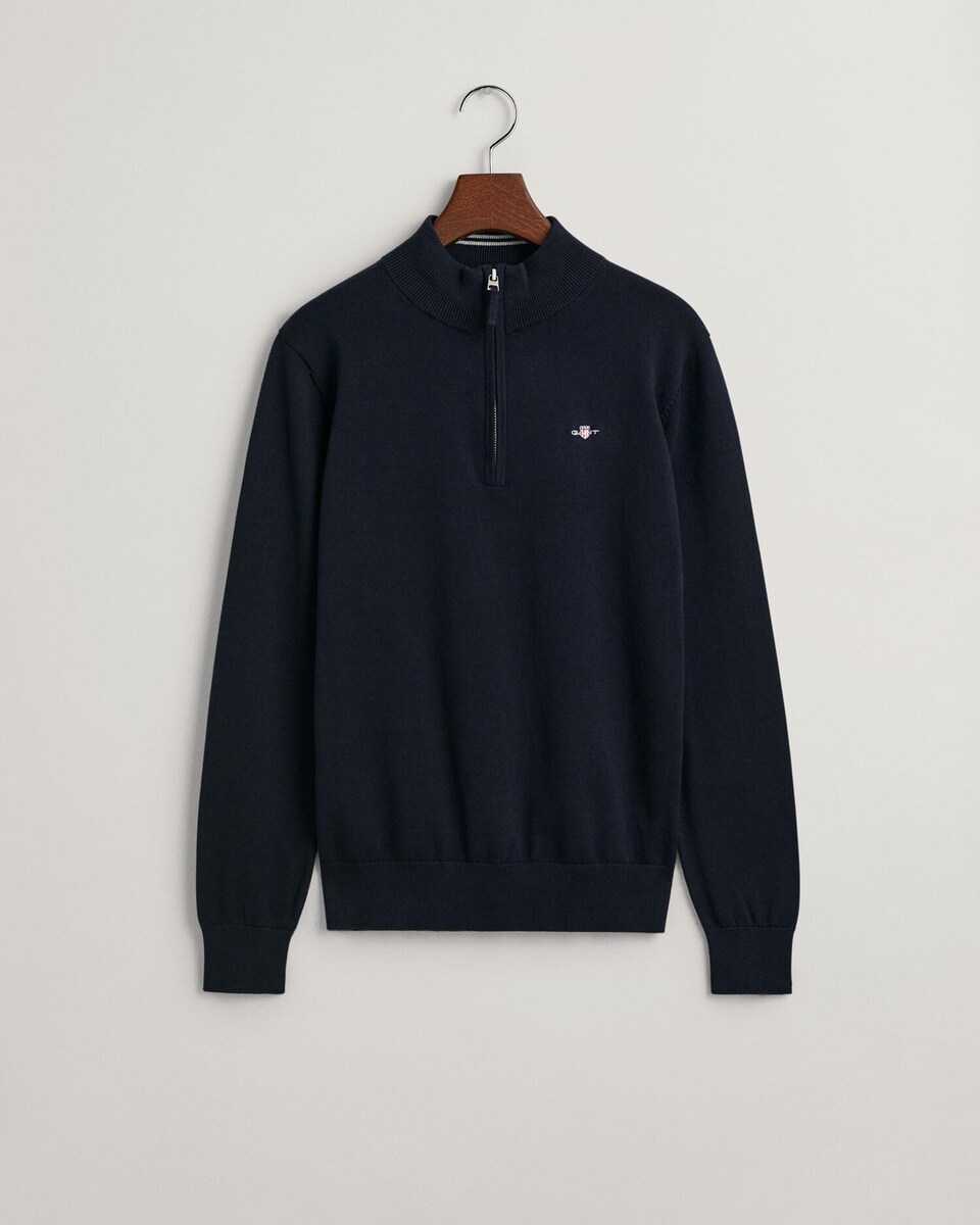 Camisola com Fecho Zip e Logotipo Azul-1
