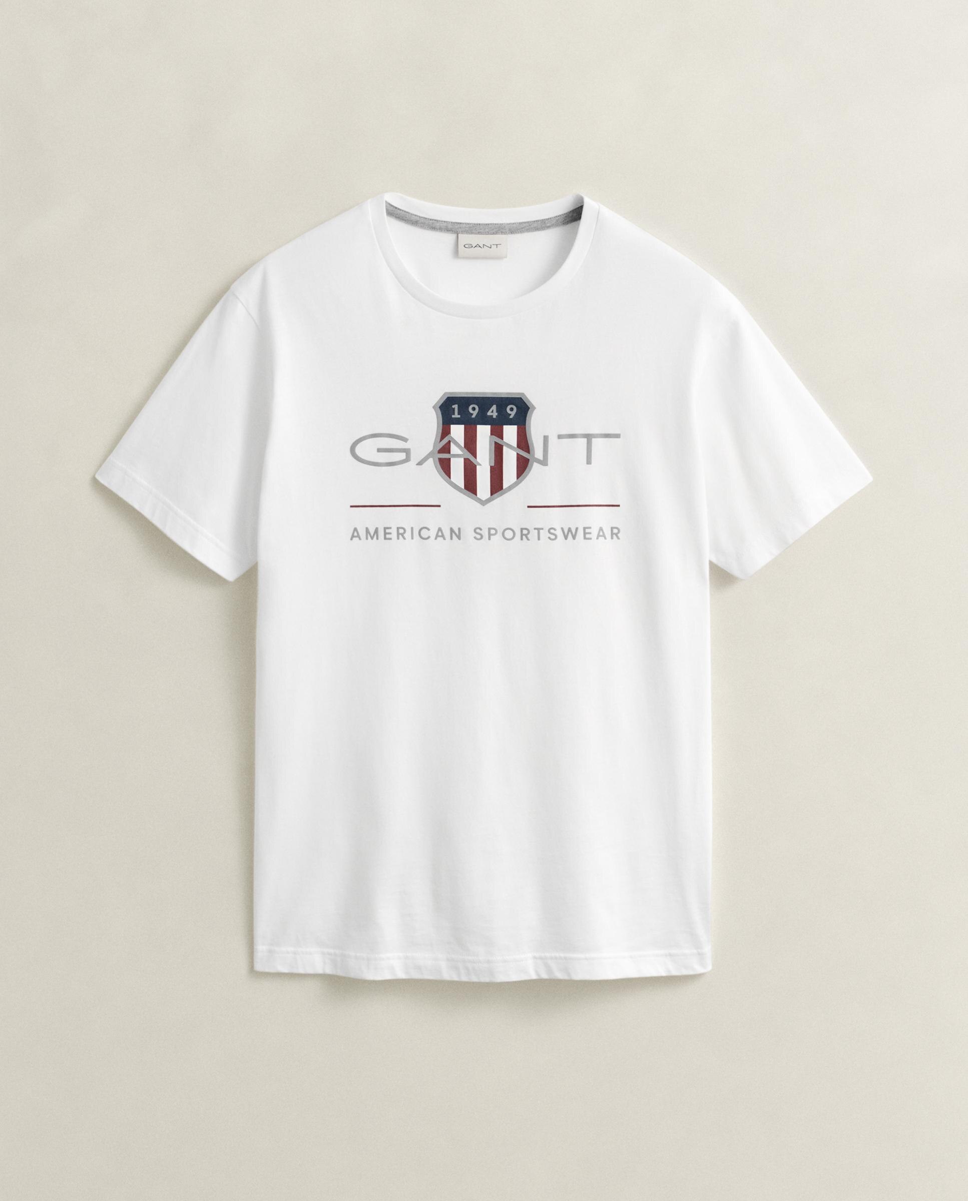 T-shirt de Manga Curta de Gola Redonda e Desenho Frontal Branco-5