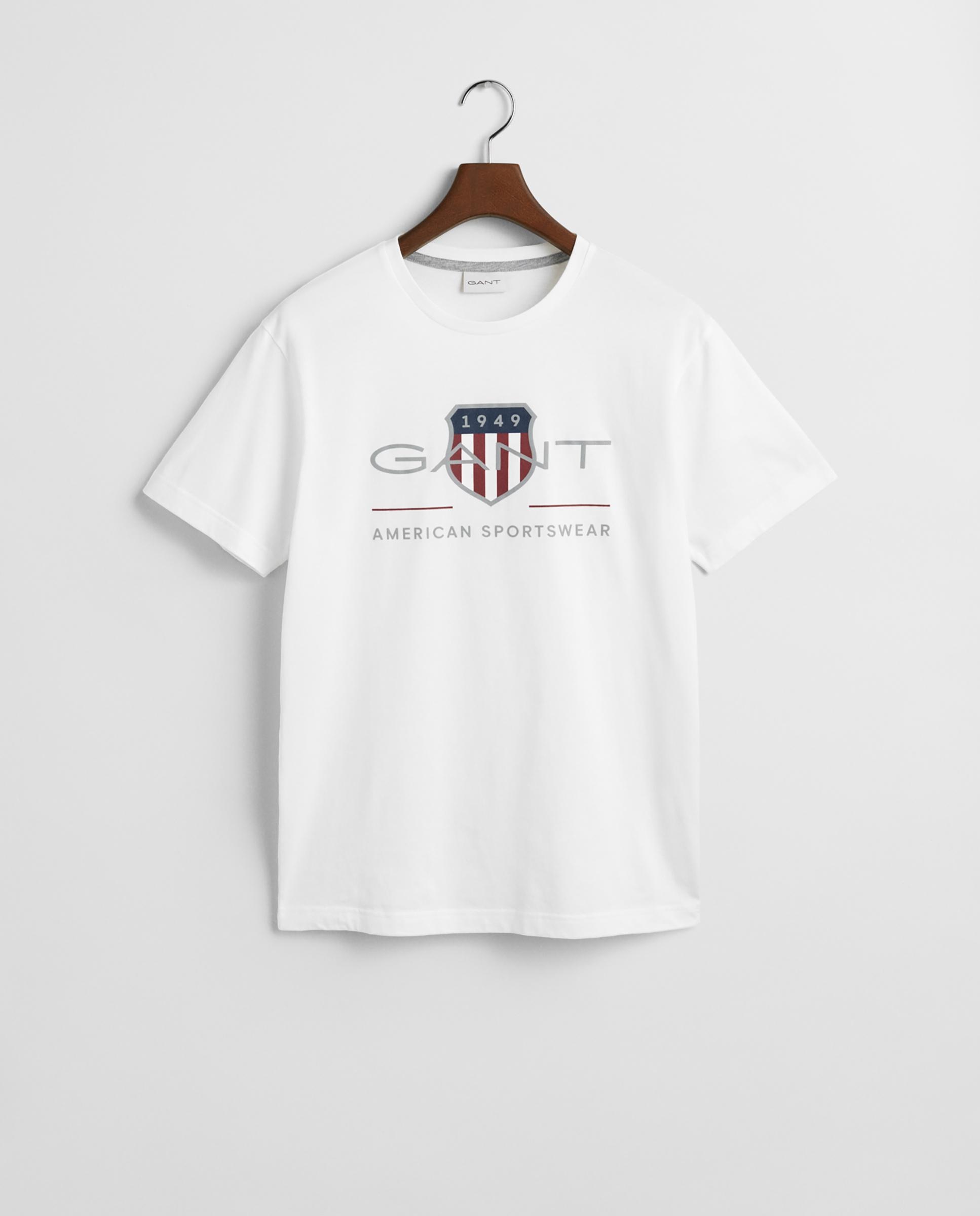 T-shirt de Manga Curta de Gola Redonda e Desenho Frontal Branco-6