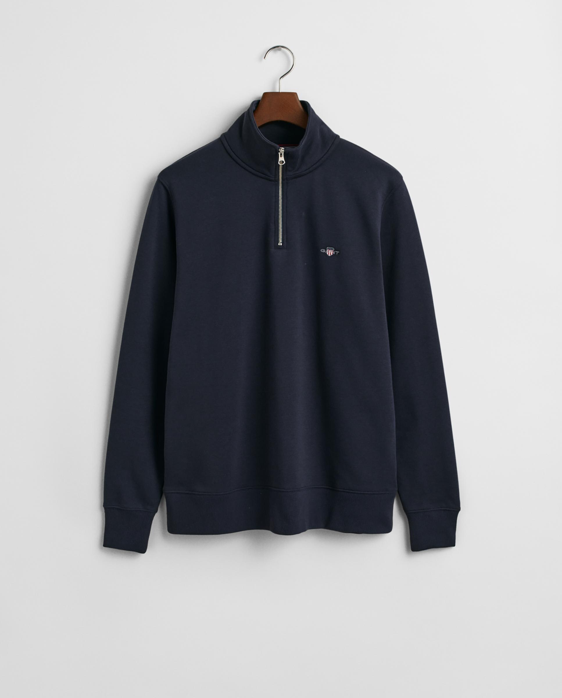 Sweatshirt de Gola Alta com Fecho Zip Azul-marinho-4