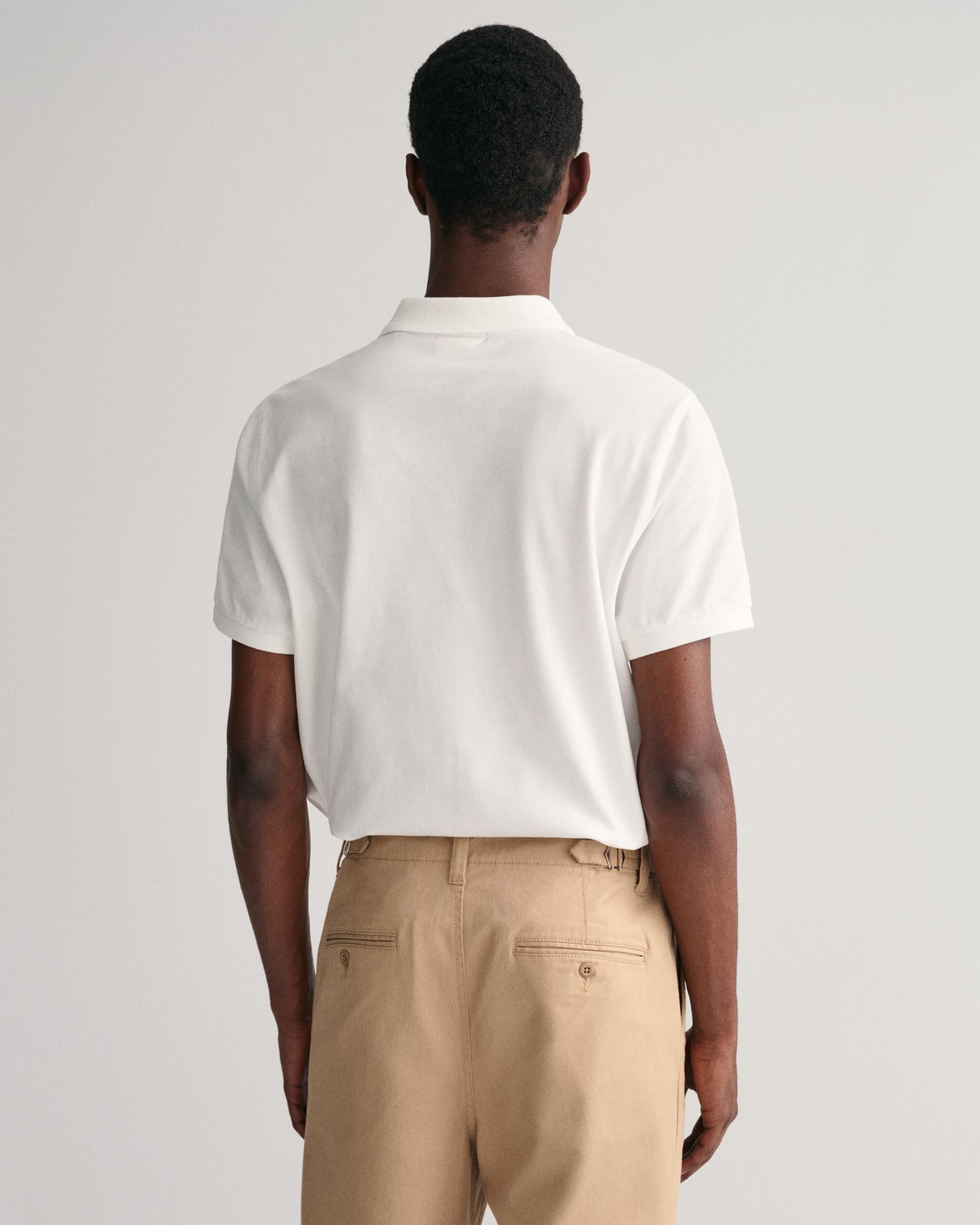 Polo de Piqué Regular Fit Shield Branco-2