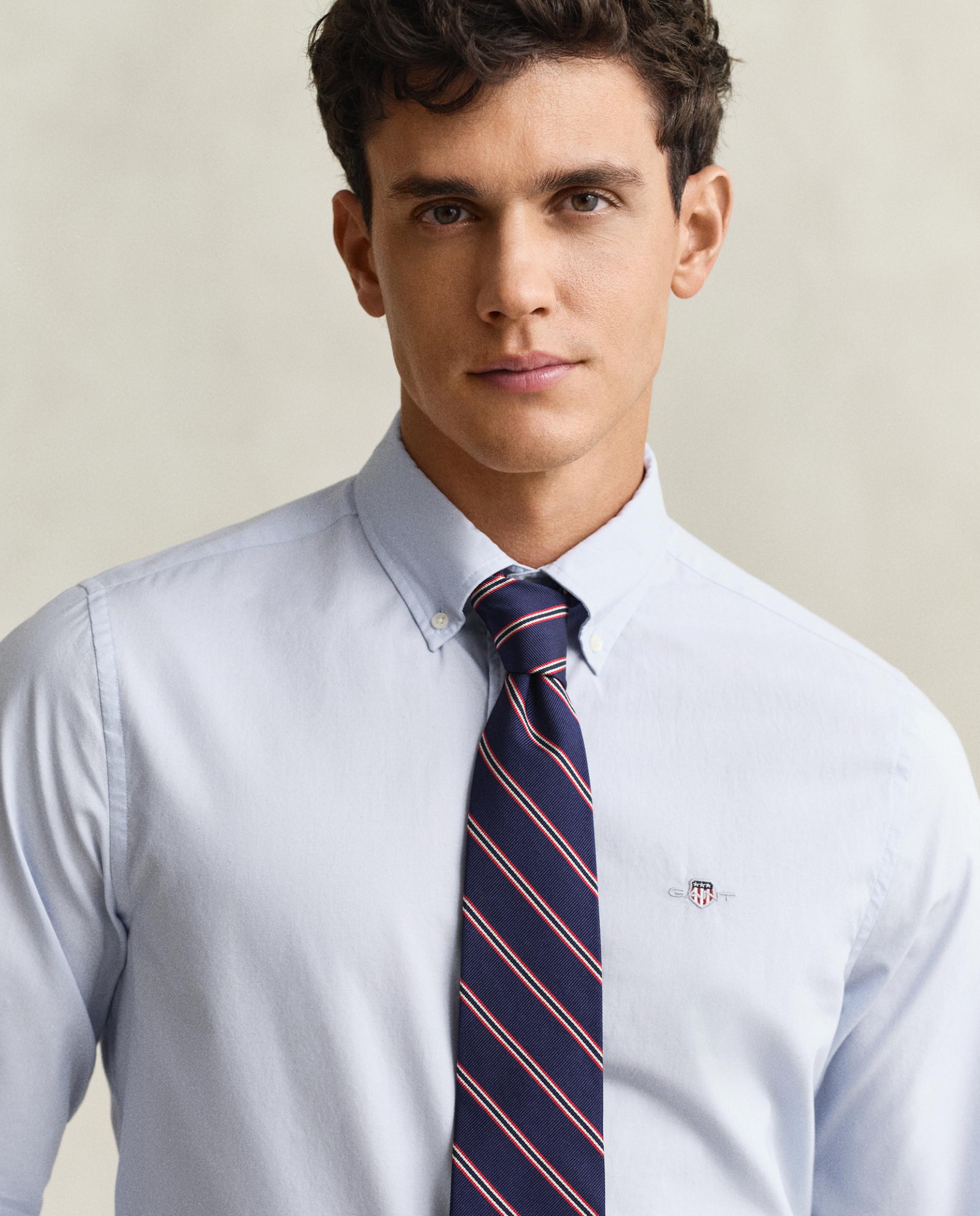 Camisa Slim com Logo no Peito Azul-claro-2