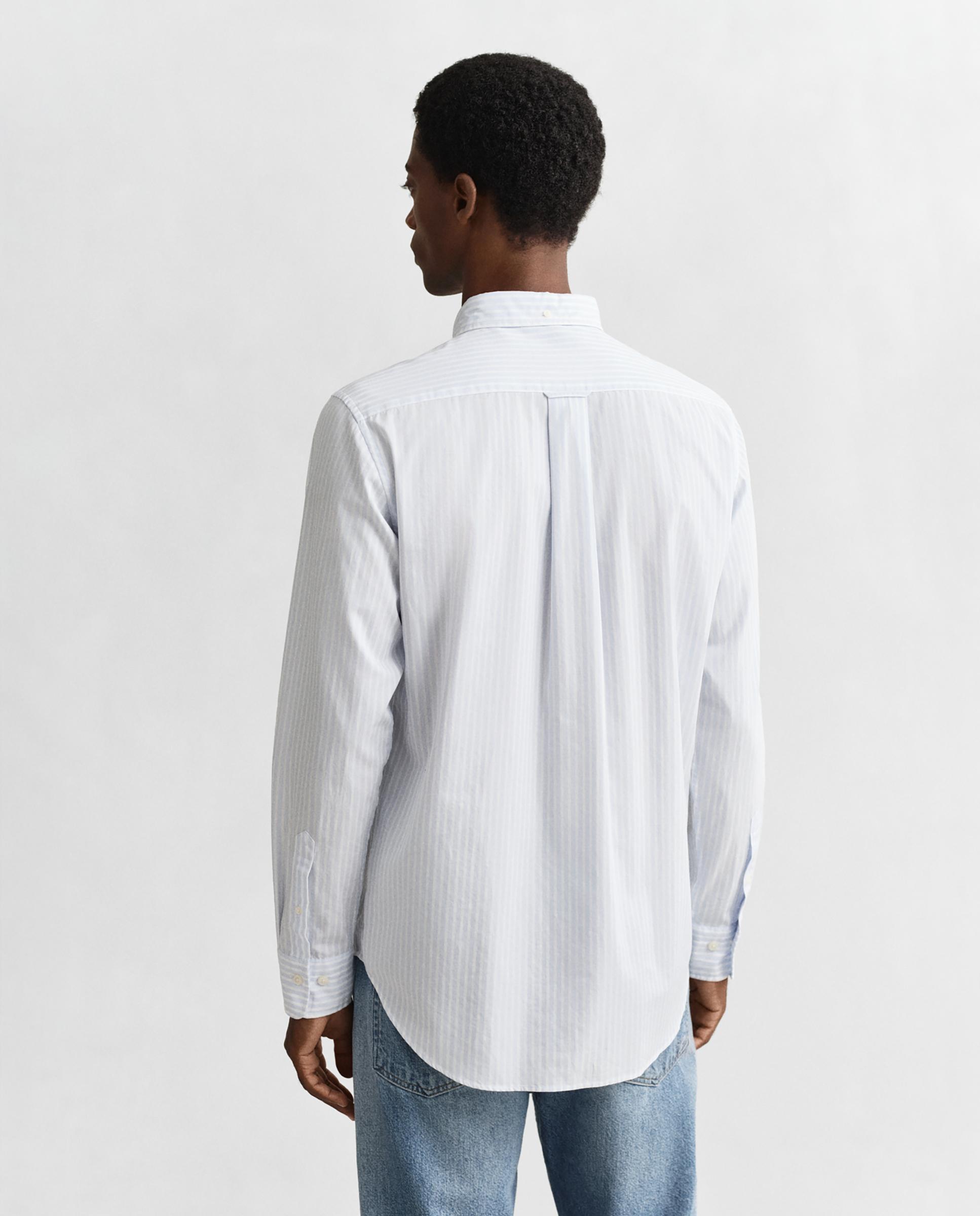 Camisa Às Riscas em Azul Azul-claro-2