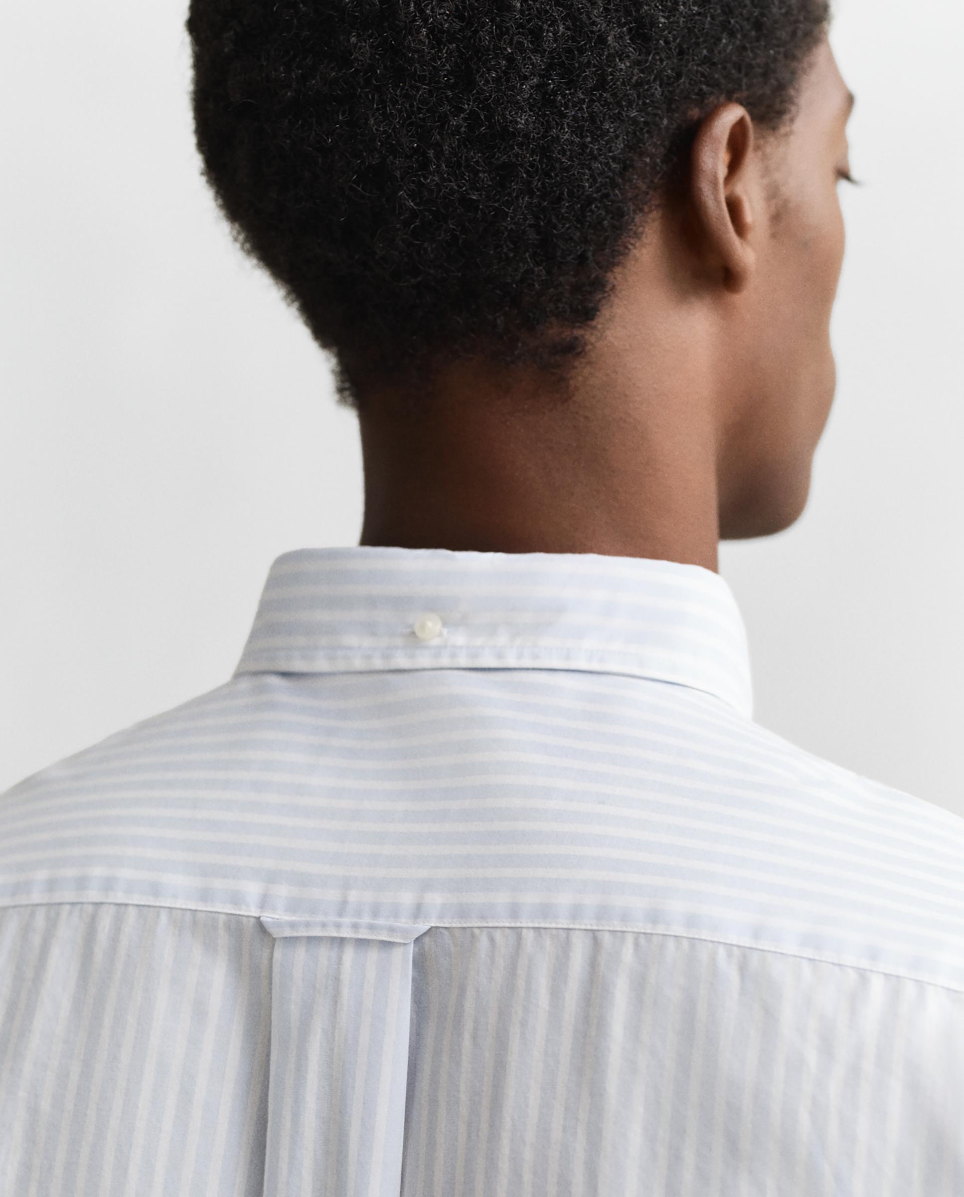 Camisa Às Riscas em Azul Azul-claro-5