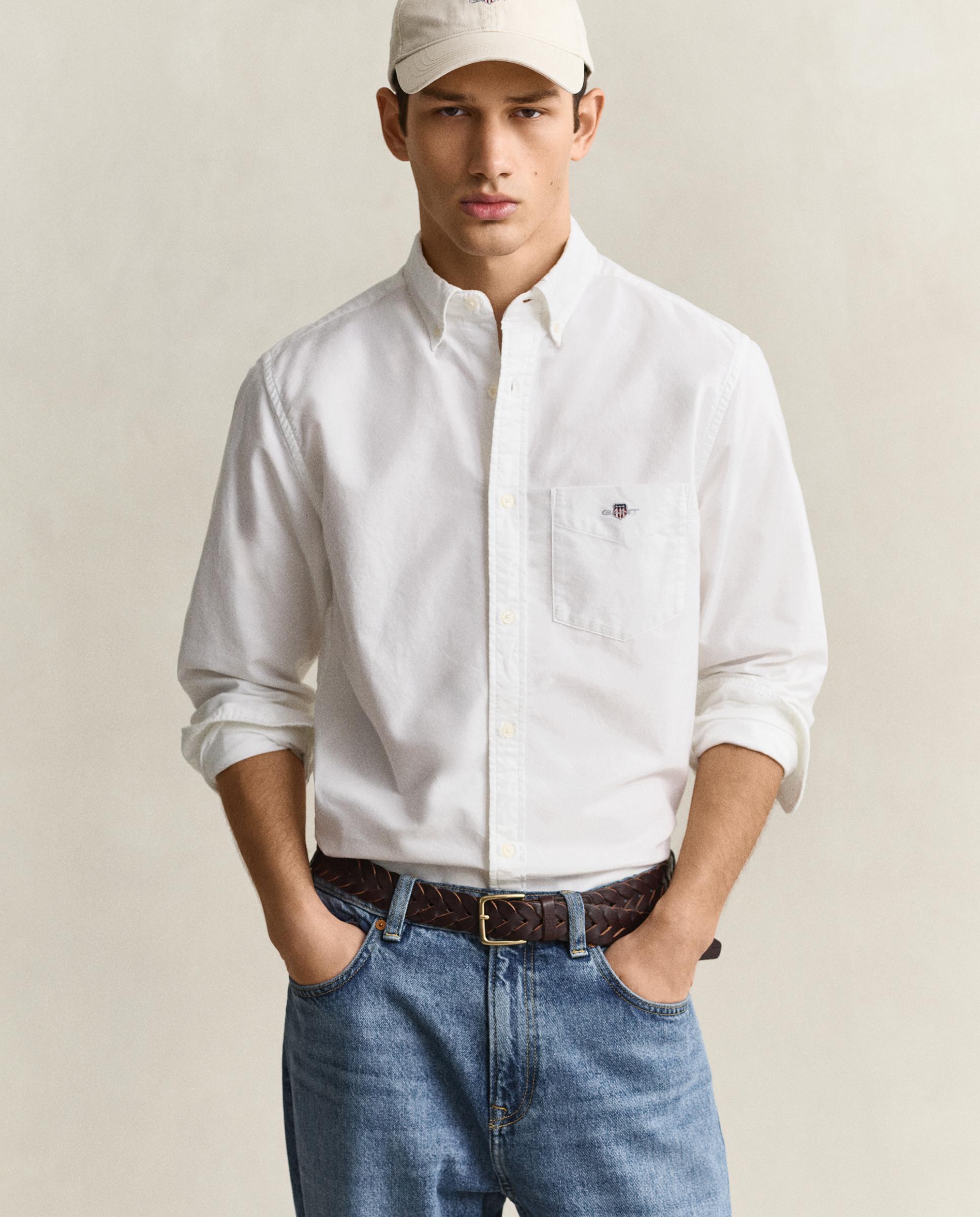 Imagem 0 de Camisa Oxford com Bolso no Peito com Logo Decorativo