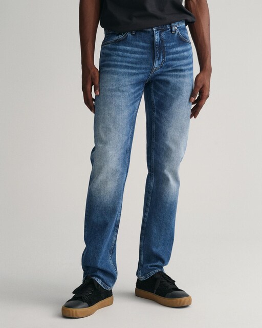 Imagem 0 de Jeans Regular com Bolsos Laterais e Presilhas