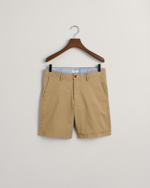 Imagem 0 de Calções de Estilo Chino com Bolsos Laterais e Presilhas para Cinto