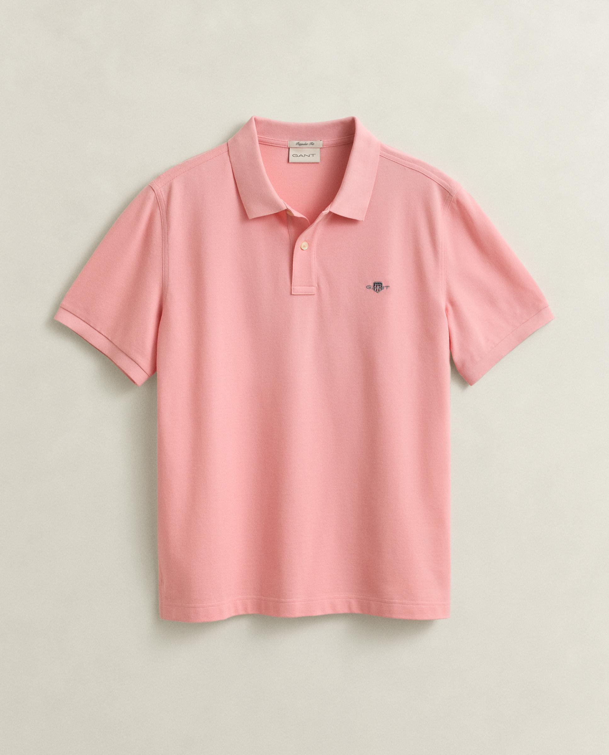 Polo de Piqué Regular Fit Shield Rosa-pastilha-5
