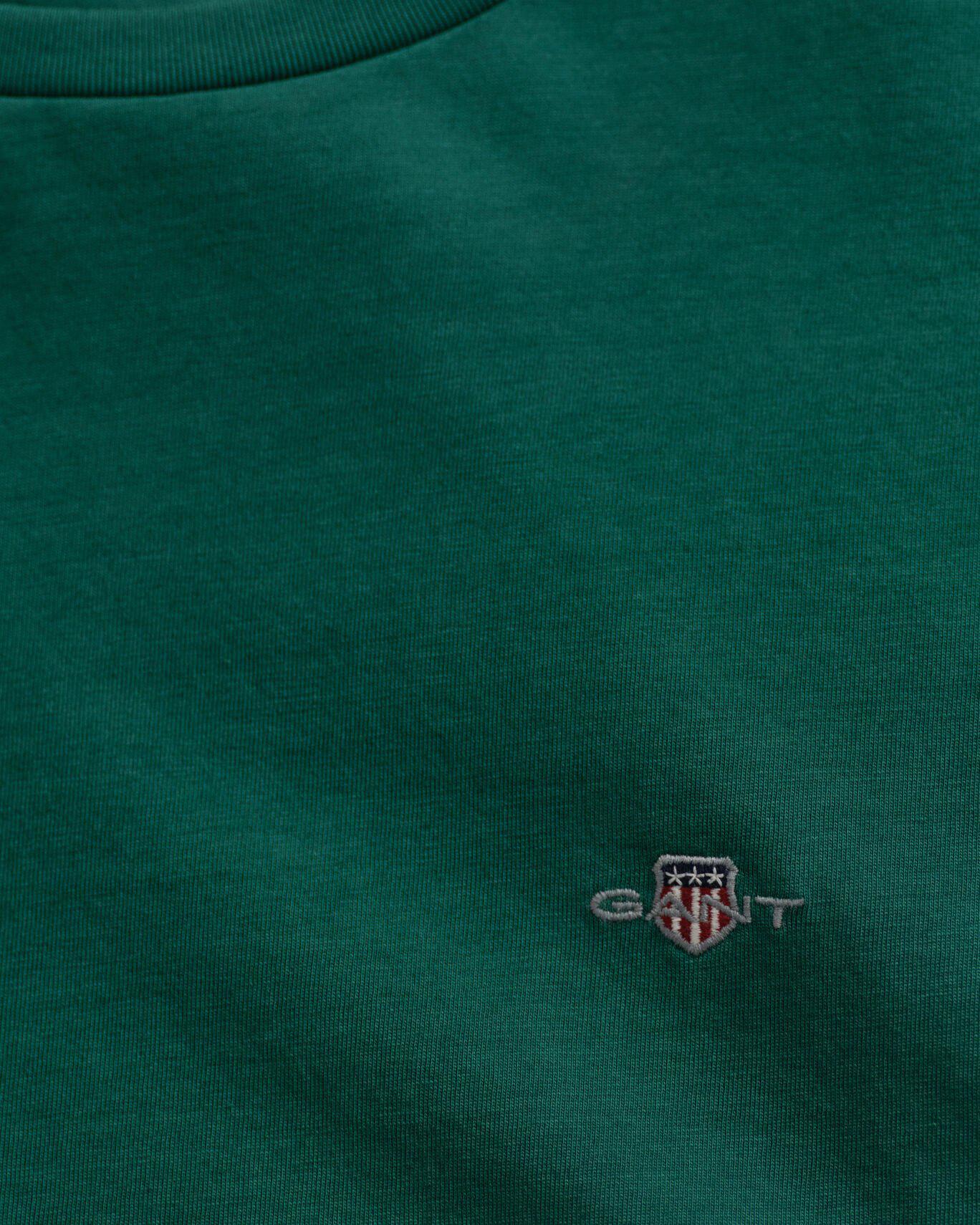 T-shirt de Manga Curta e Insígnia Bordada Verde-6