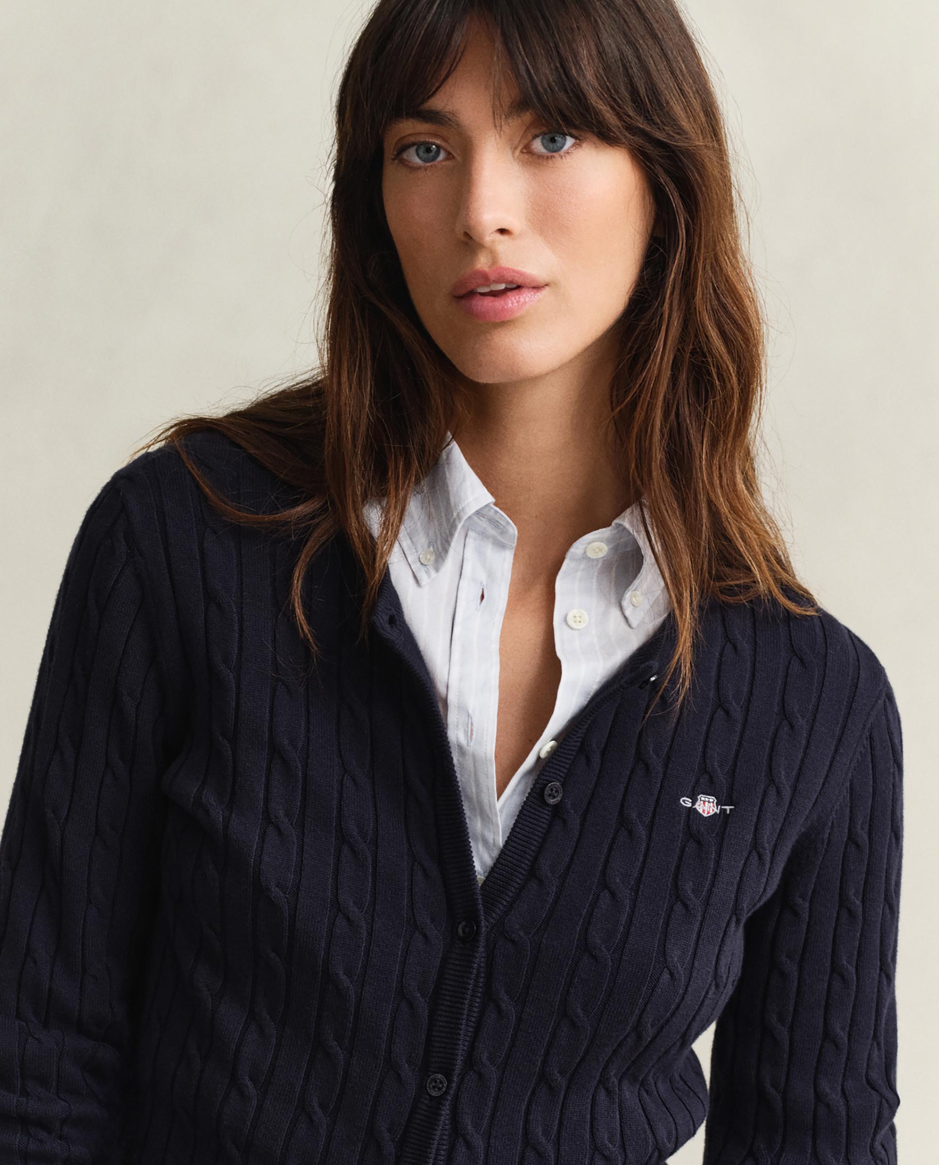 Cardigan com Botões e Logo Azul-2