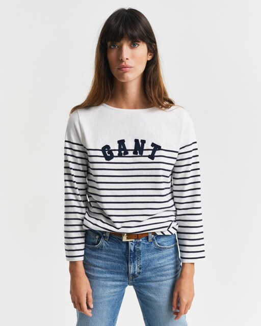 Imagem 0 de Sweatshirt com Estampado às Riscas e Gola Redonda