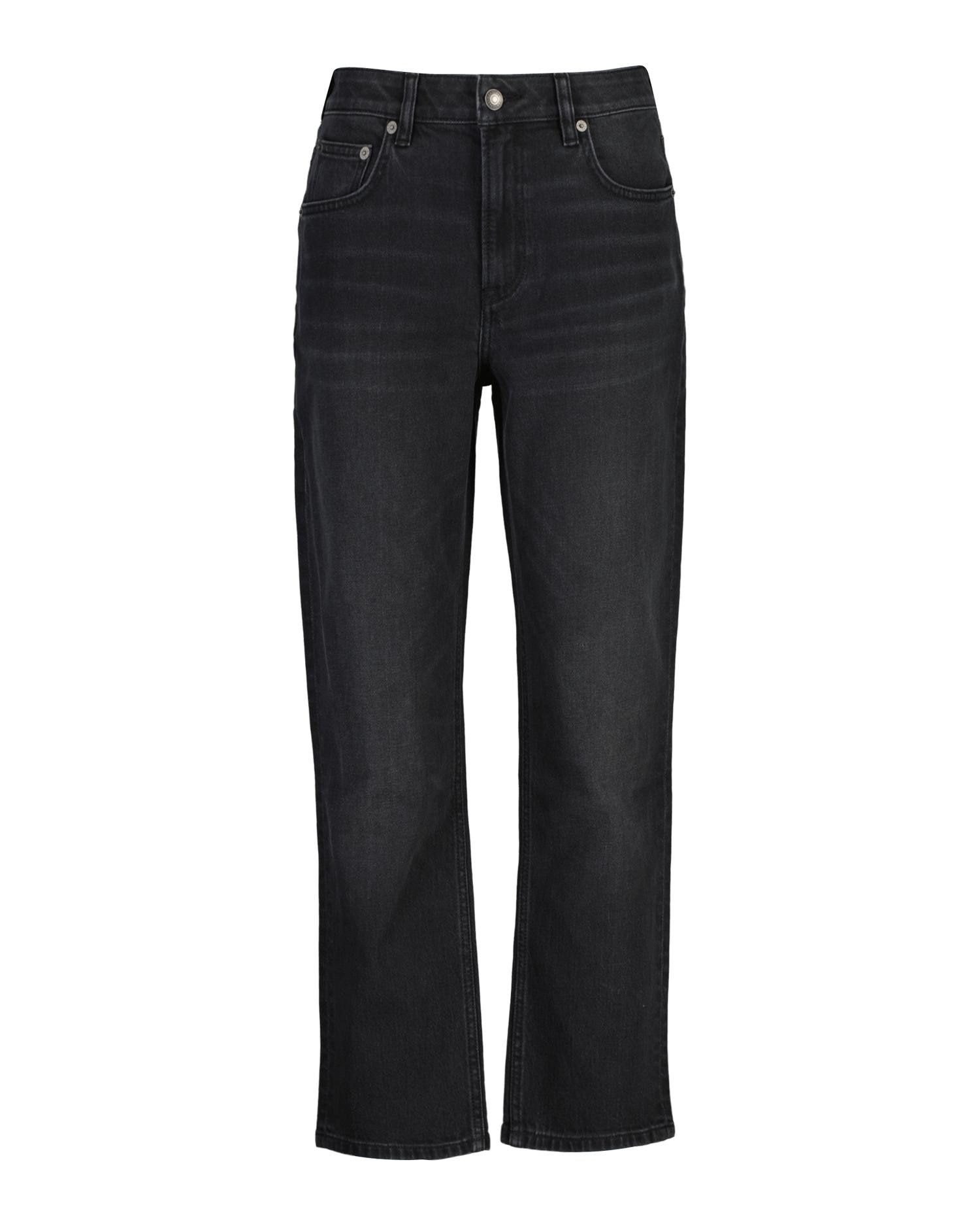 Jeans com Corte a Direito de Comprimento Pelo Tornozelo Elásticos Azul-1