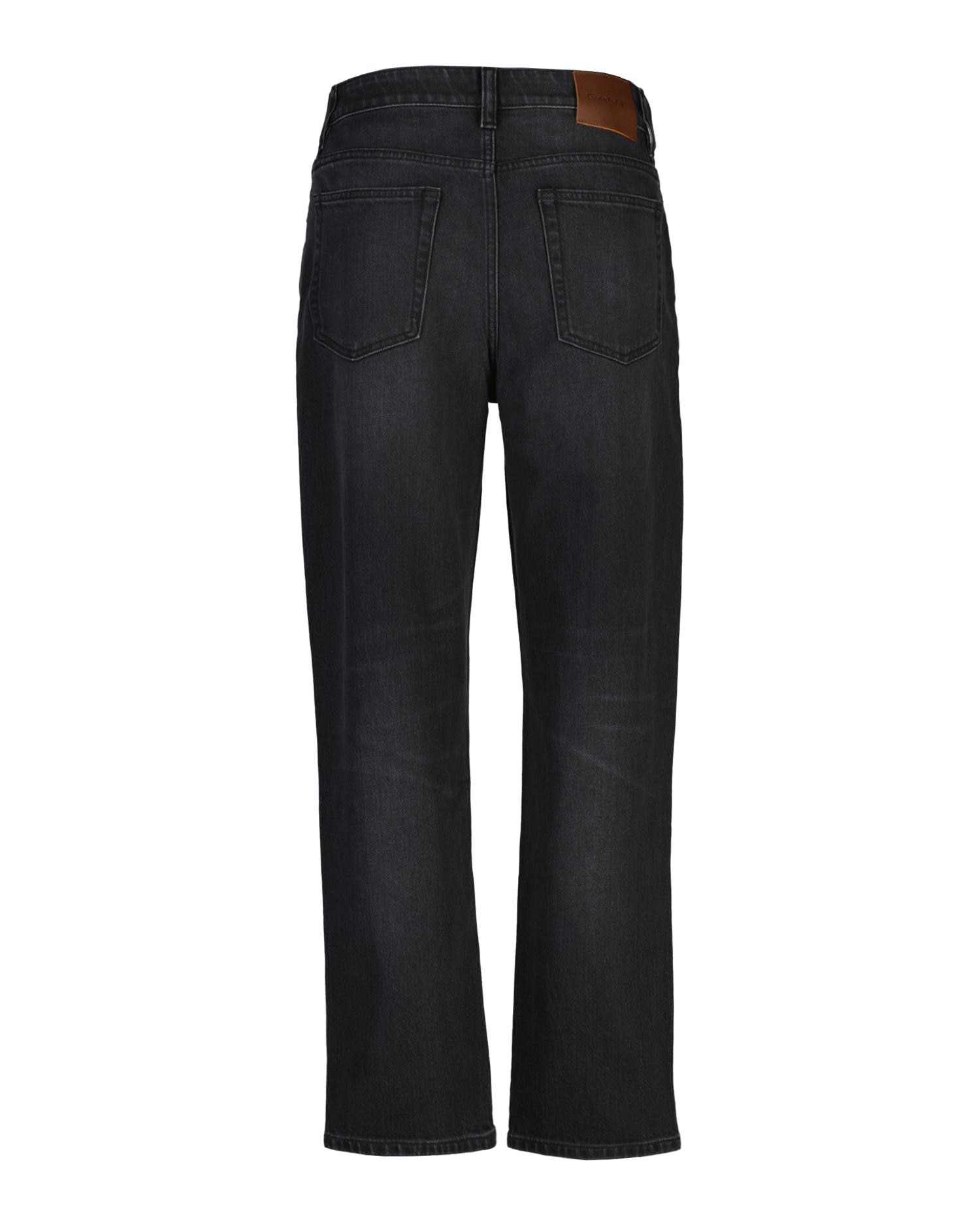 Jeans com Corte a Direito de Comprimento Pelo Tornozelo Elásticos Azul-2