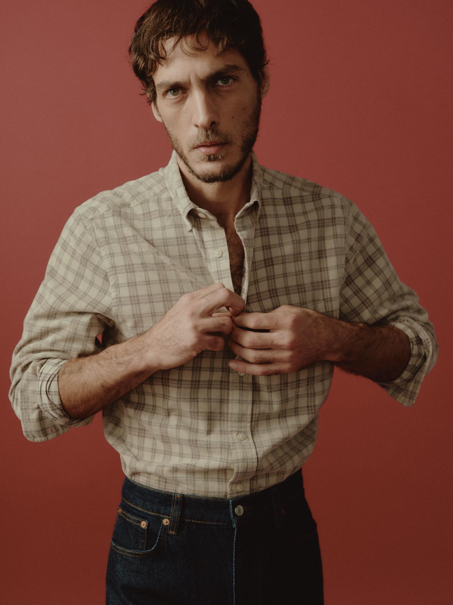 Imagem 0 de Camisa Regular Fit de Bombazina Aos Quadrados