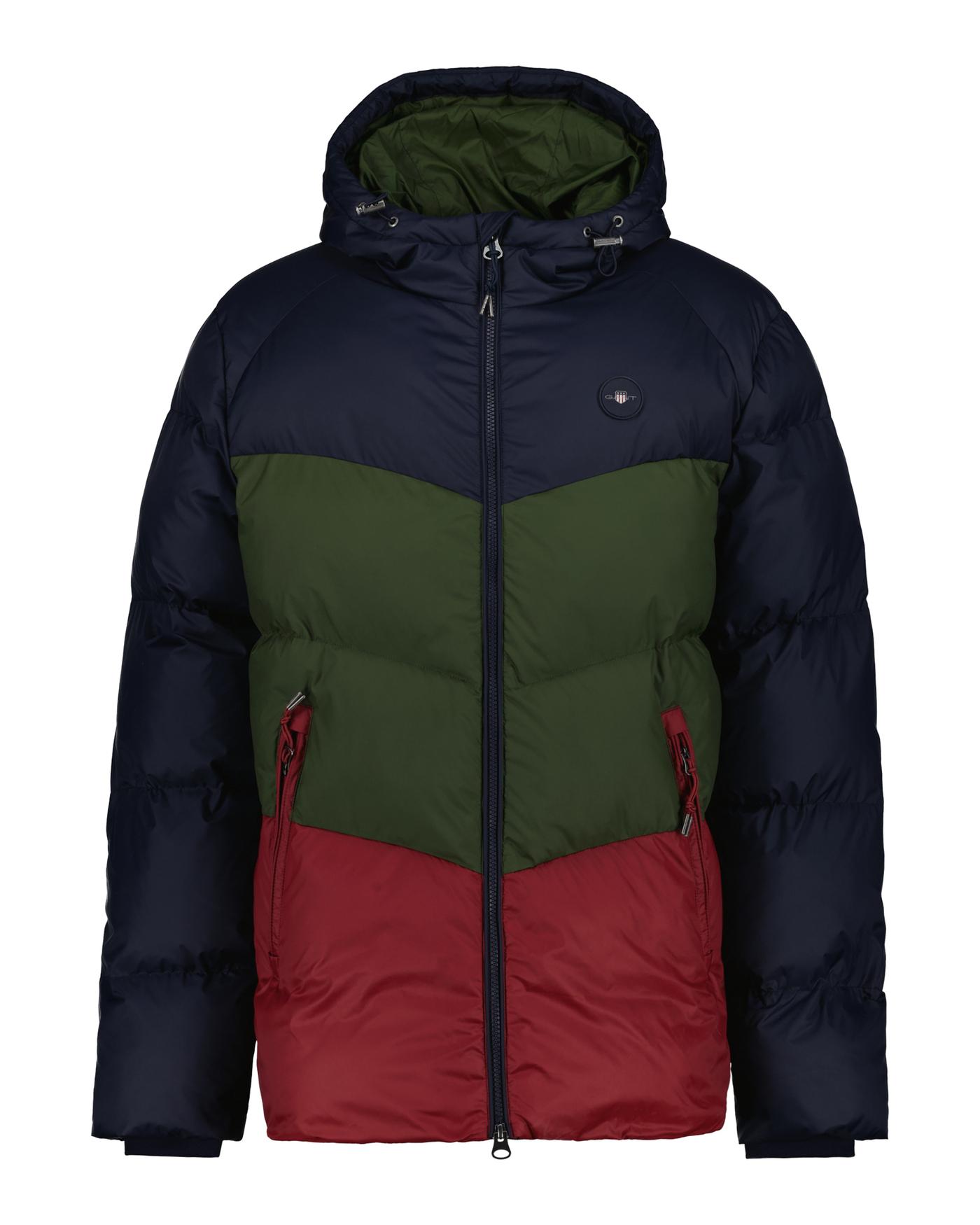 Imagem 0 de Blusão Acolchoado com Blocos de Cor e Capuz