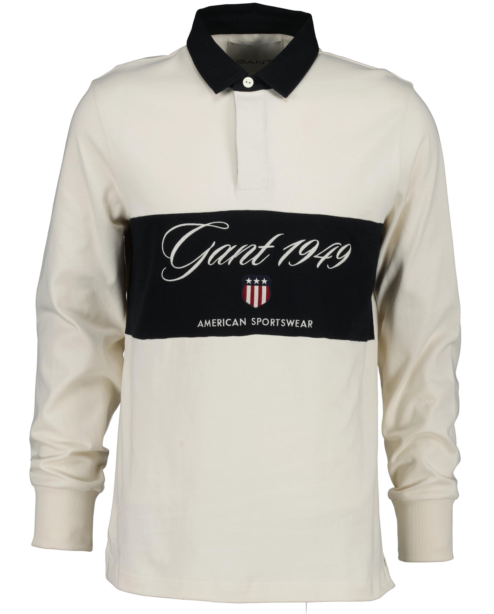 Polo de Manga Comprida com Gráfico Frontal Branco-1