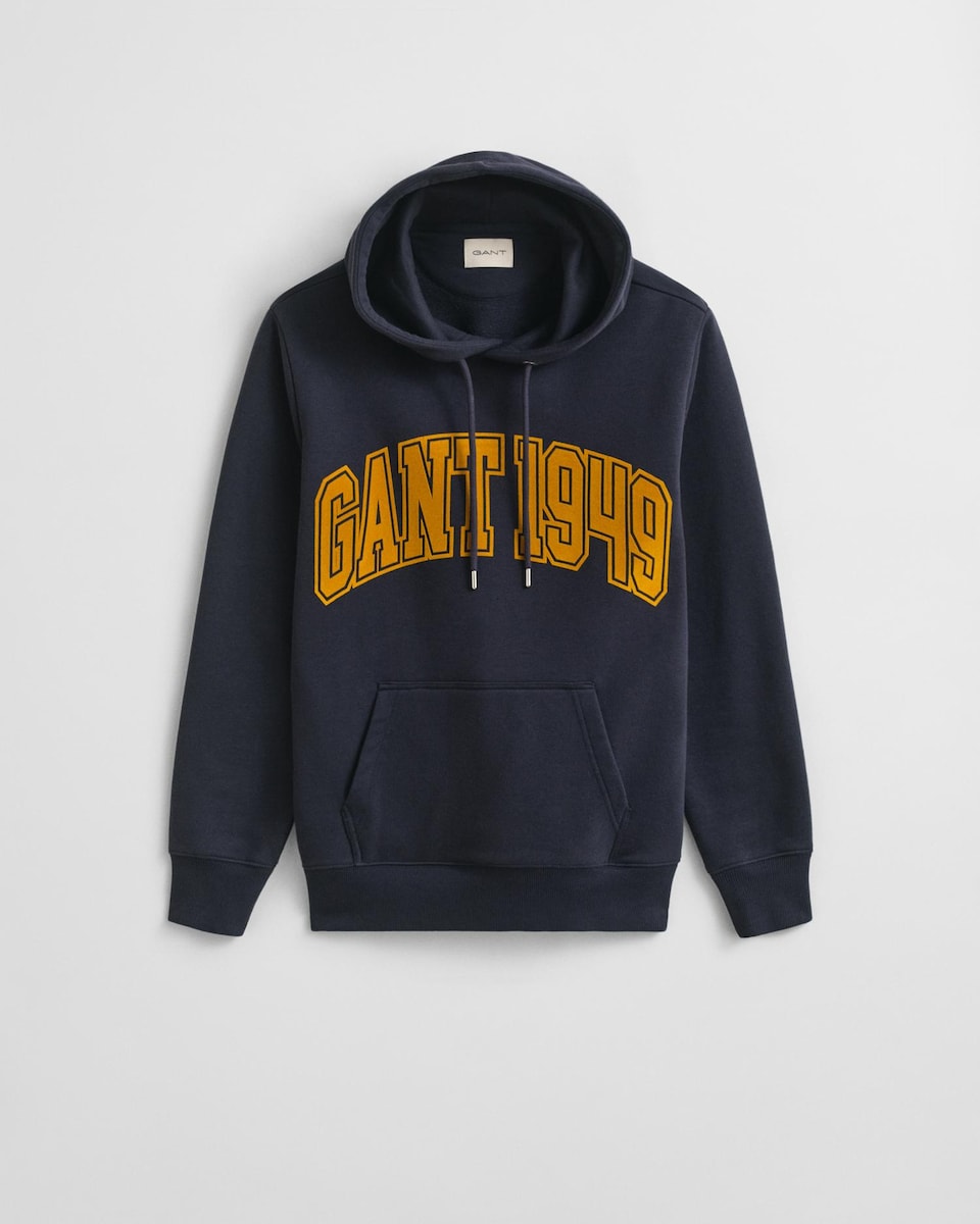 Sweatshirt com Capuz e Gráfico Frontal Azul-escuro-5