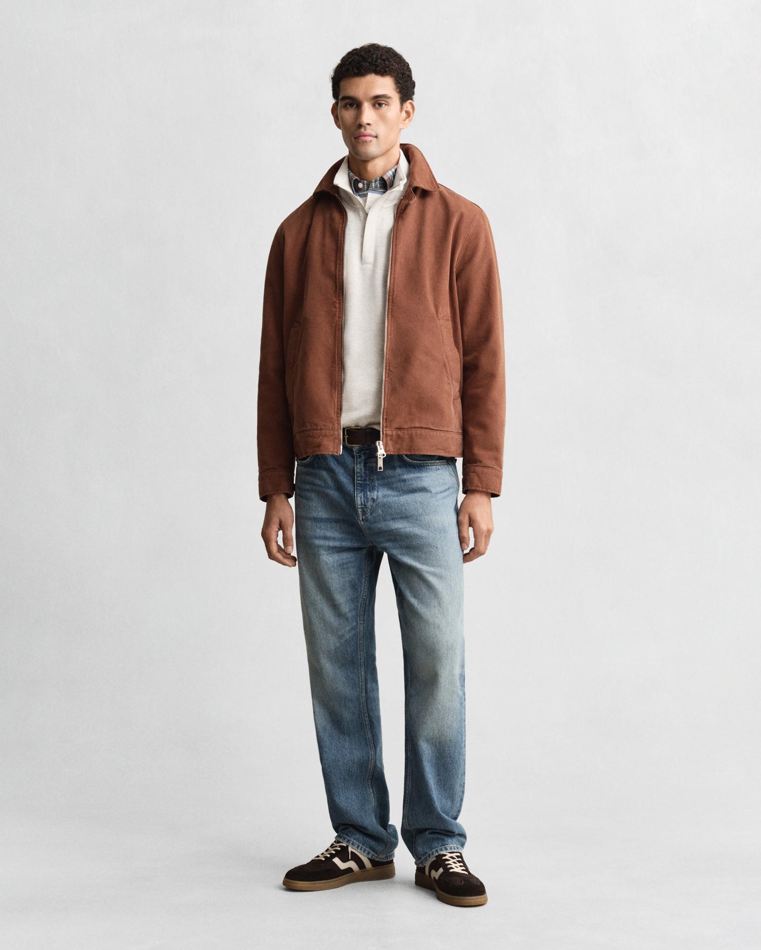 Sweatshirt em Algodão 100% com Fecho Zip Médio Bege-4
