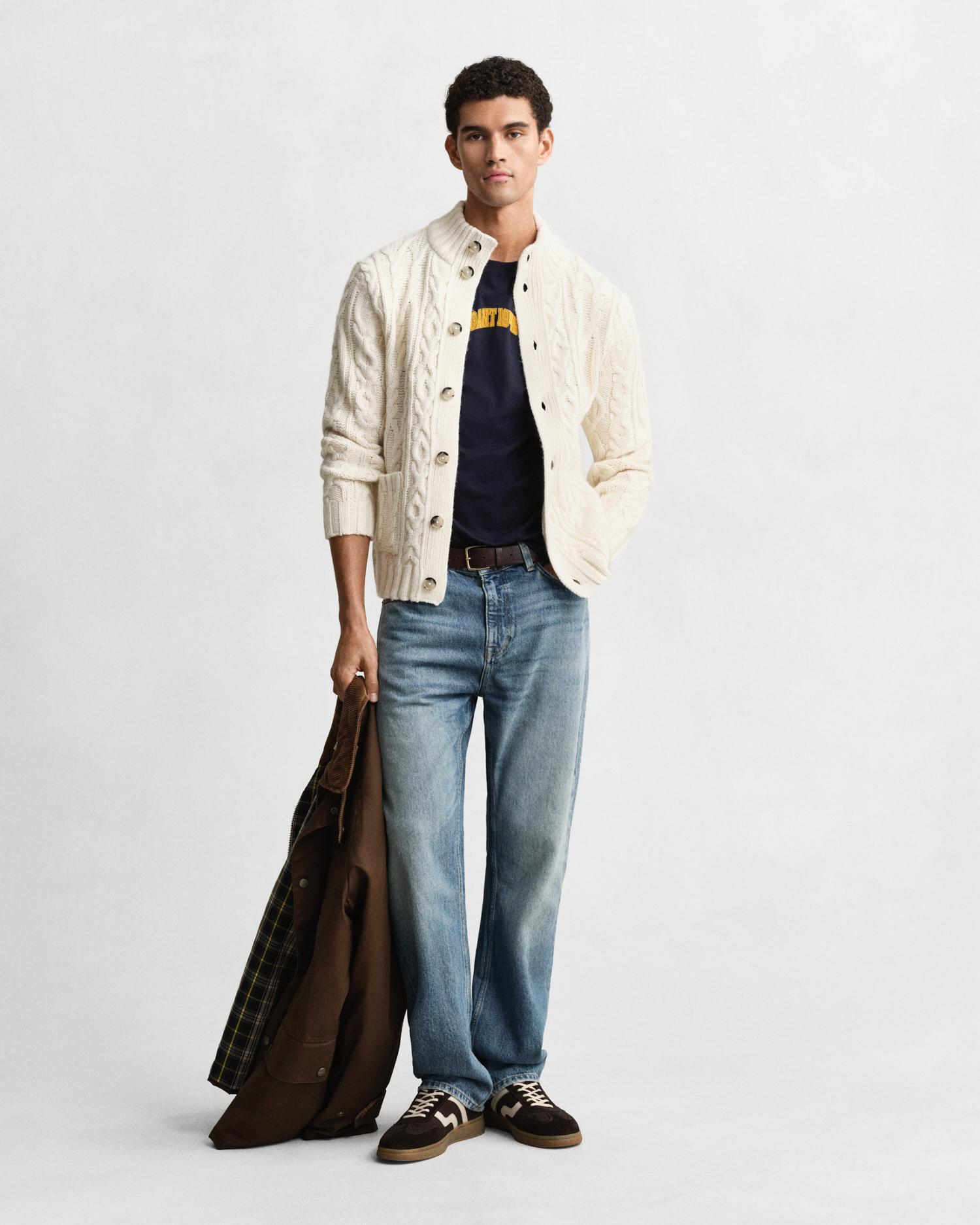 Cardigan em Malha com Bolsos Frontais Branco-4