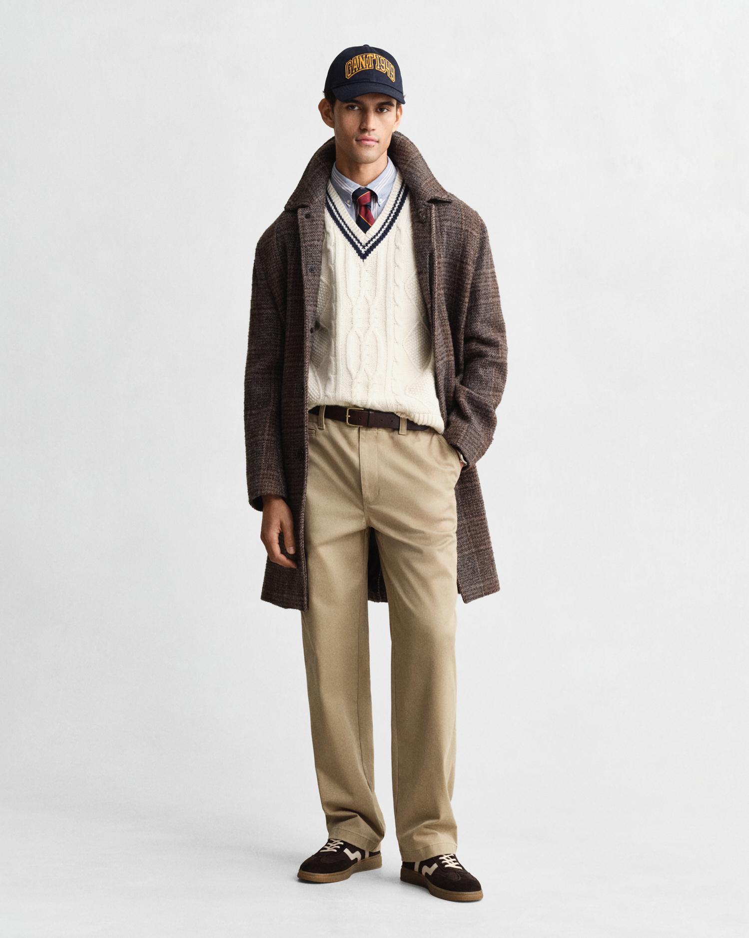 Colete de Malha com Design de Oitos e Gola em V Branco-4