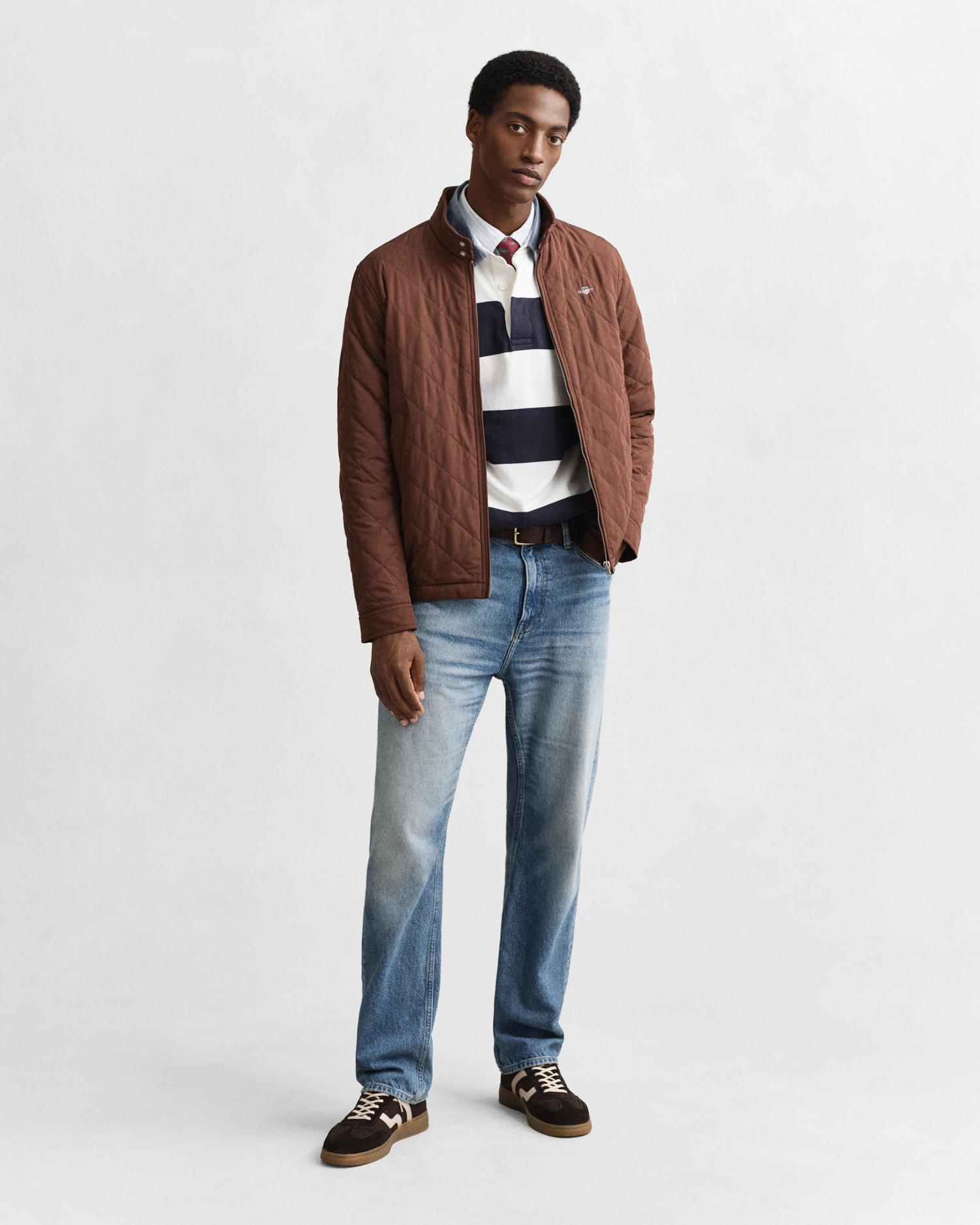 Casaco Tipo Windcheater Acolchoado Castanho-4