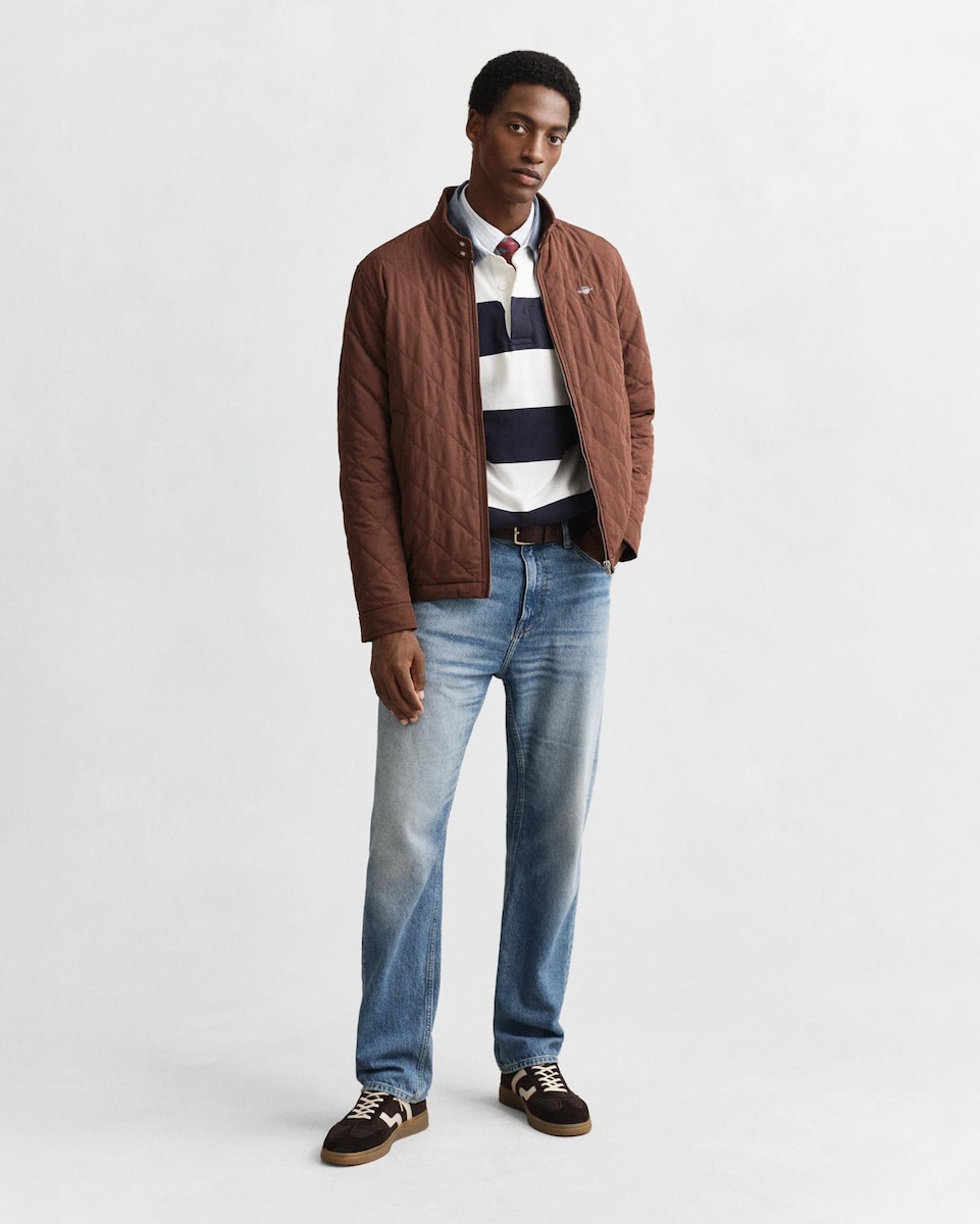 Casaco Tipo Windcheater Acolchoado Castanho-4