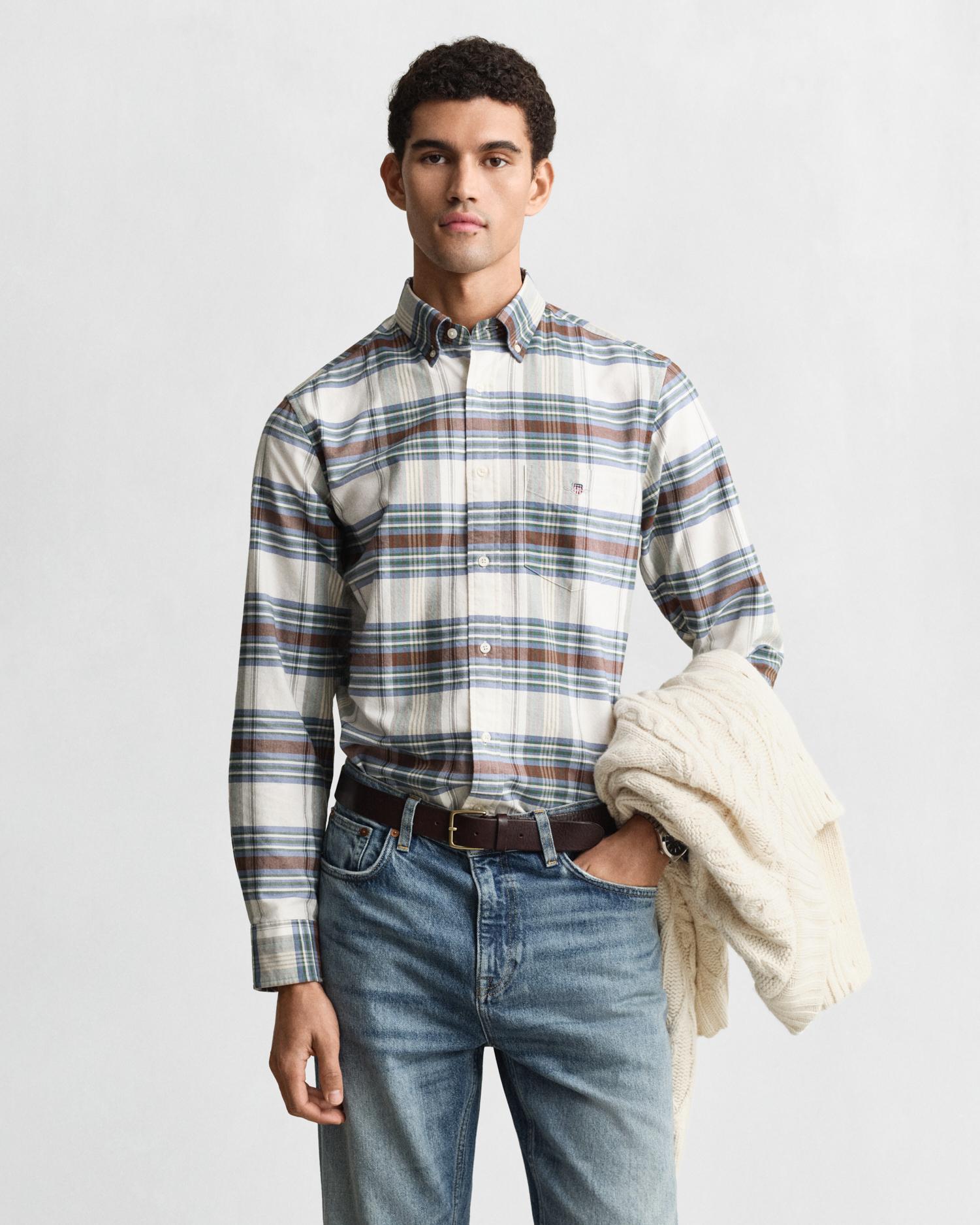 Imagem 0 de Camisa Oxford Aos Quadrados Regular Fit