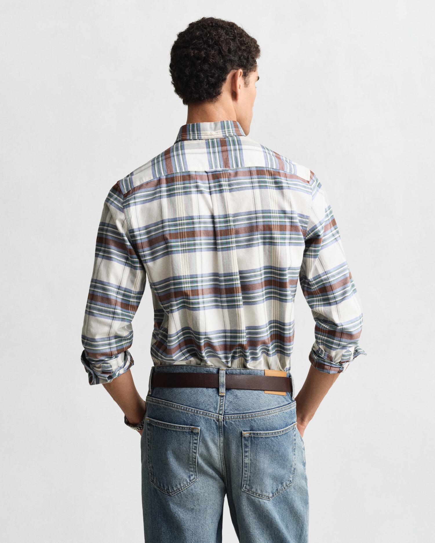 Camisa Oxford Aos Quadrados Regular Fit Verde-2