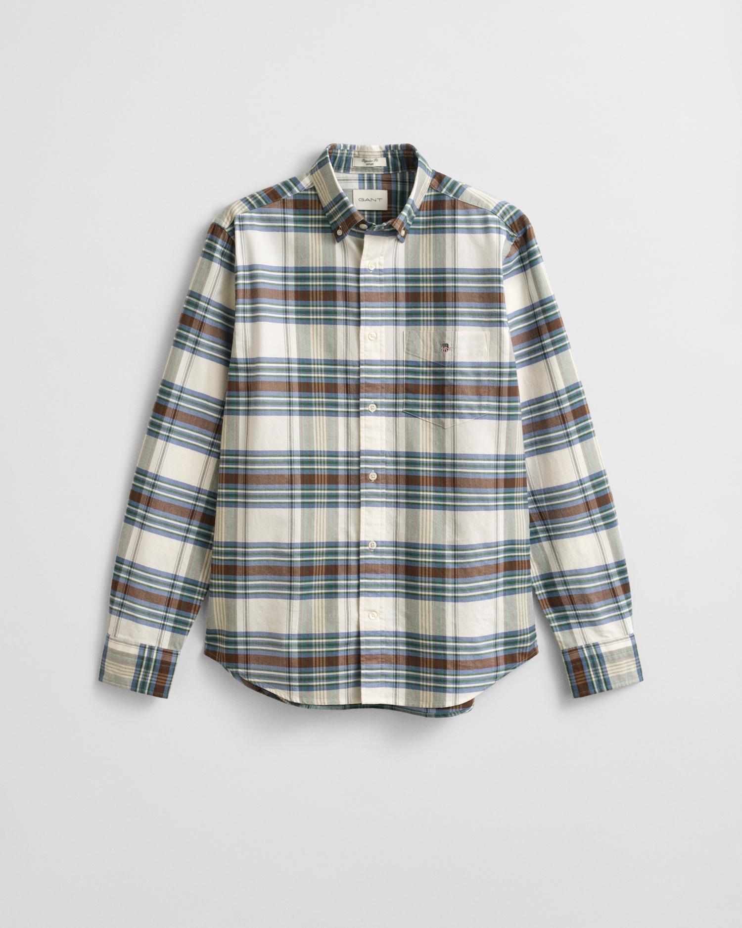 Camisa Oxford Aos Quadrados Regular Fit Verde-5