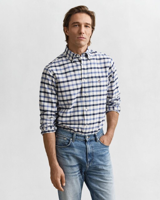 Imagem 0 de Camisa Oxford Regular Fit Aos Quadrados