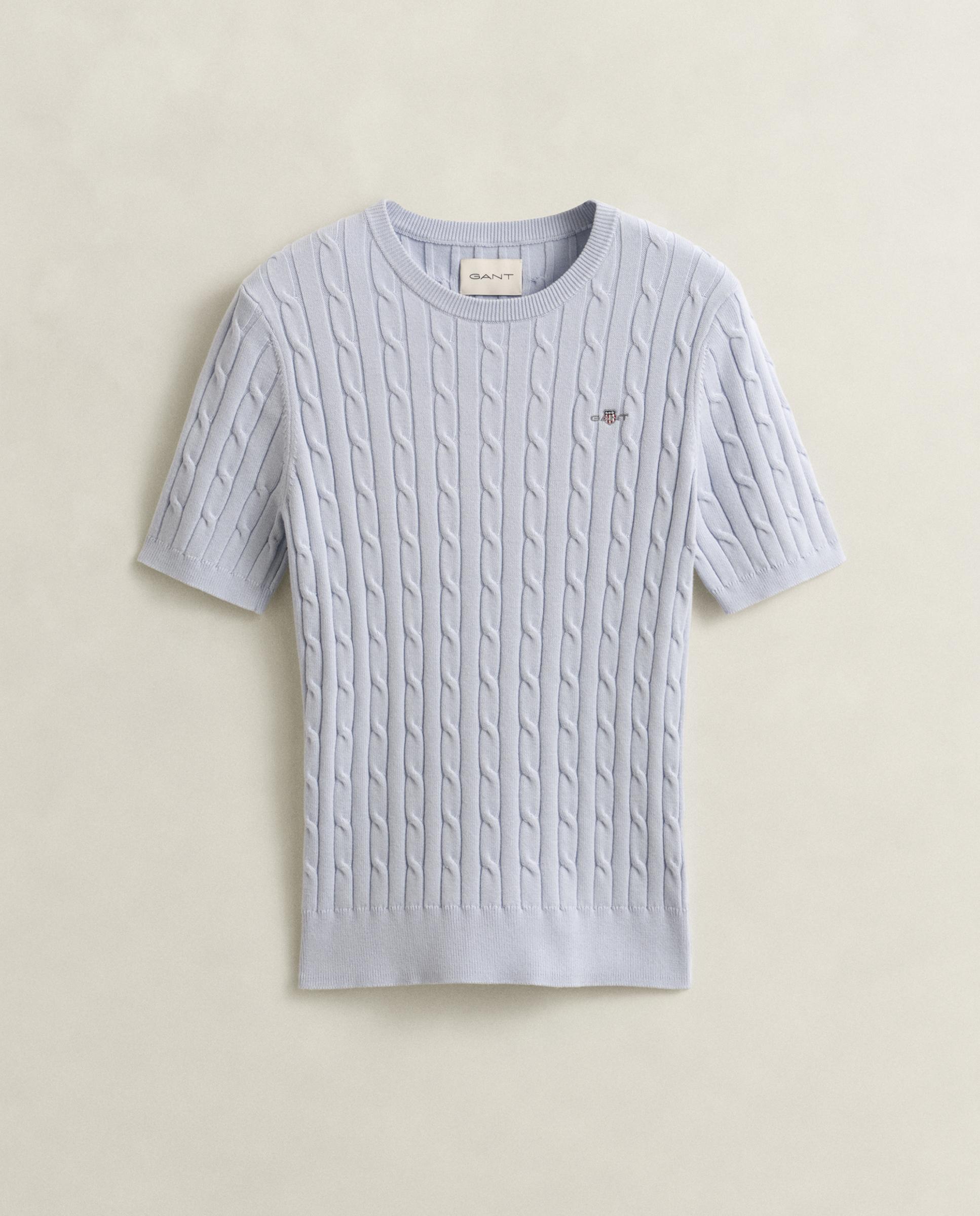 Camisola de Malha de Oitos e Manga Curta Azul-5