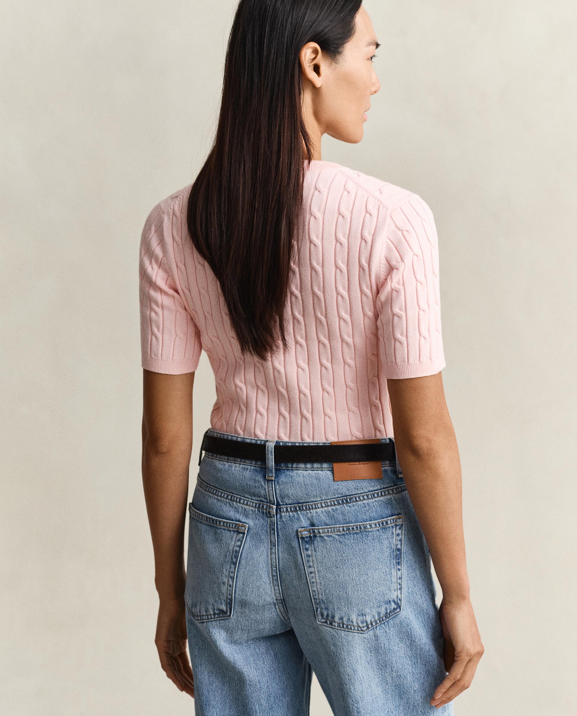 Camisola de Malha de Oitos e Manga Curta Rosa-2