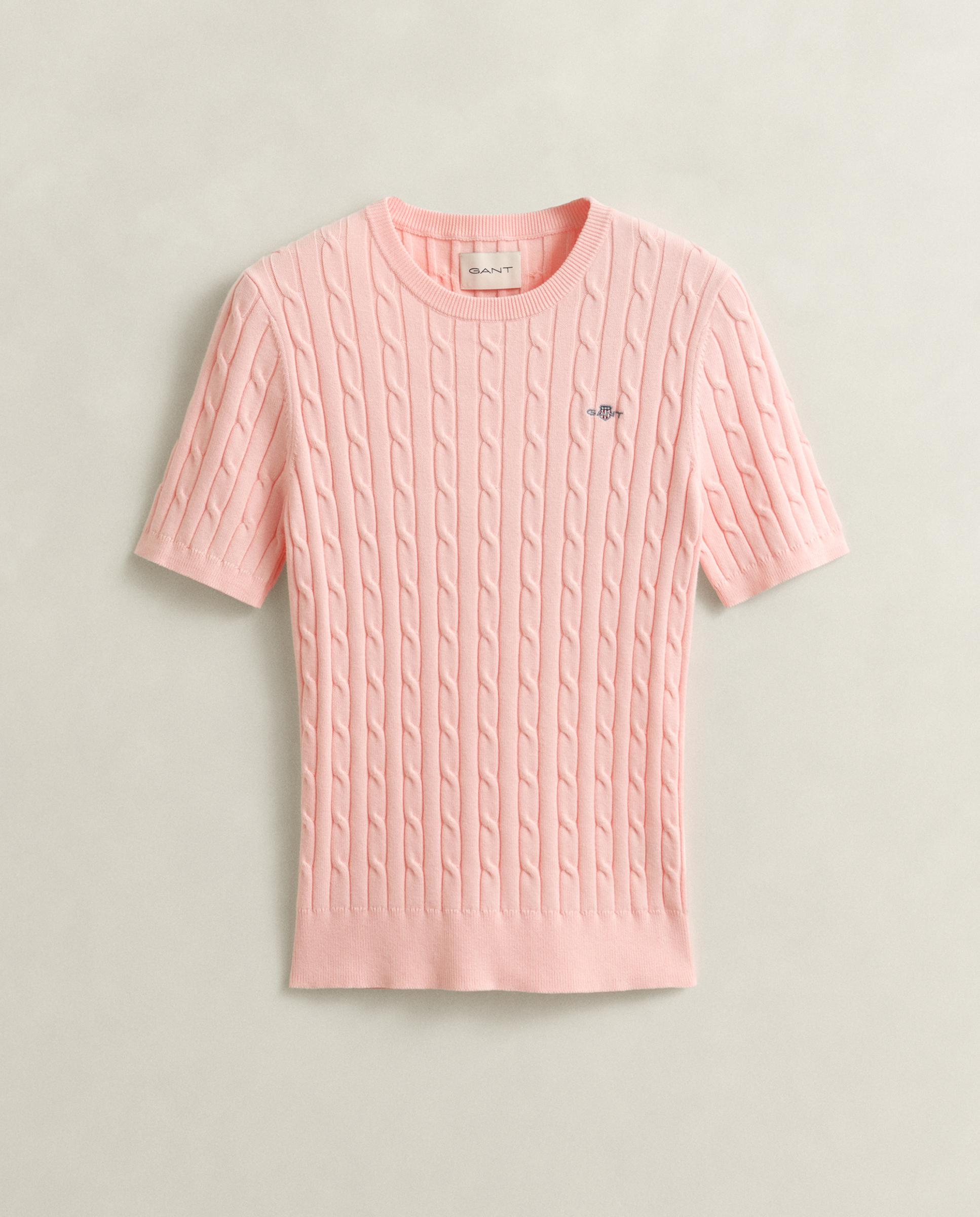 Camisola de Malha de Oitos e Manga Curta Rosa-5