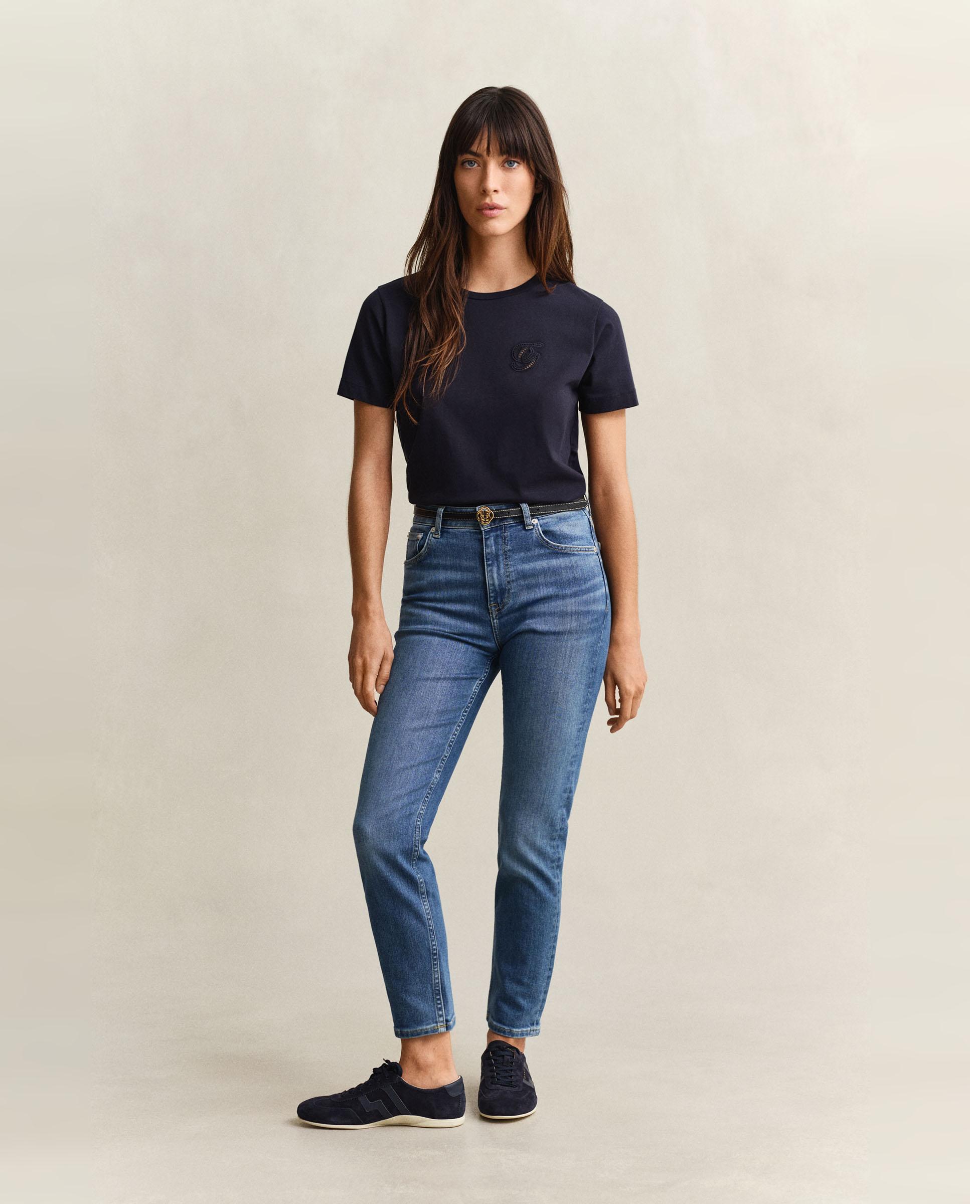 Imagem 0 de Jeans com Corte a Direito Pelo Tornozelo Slim Fit