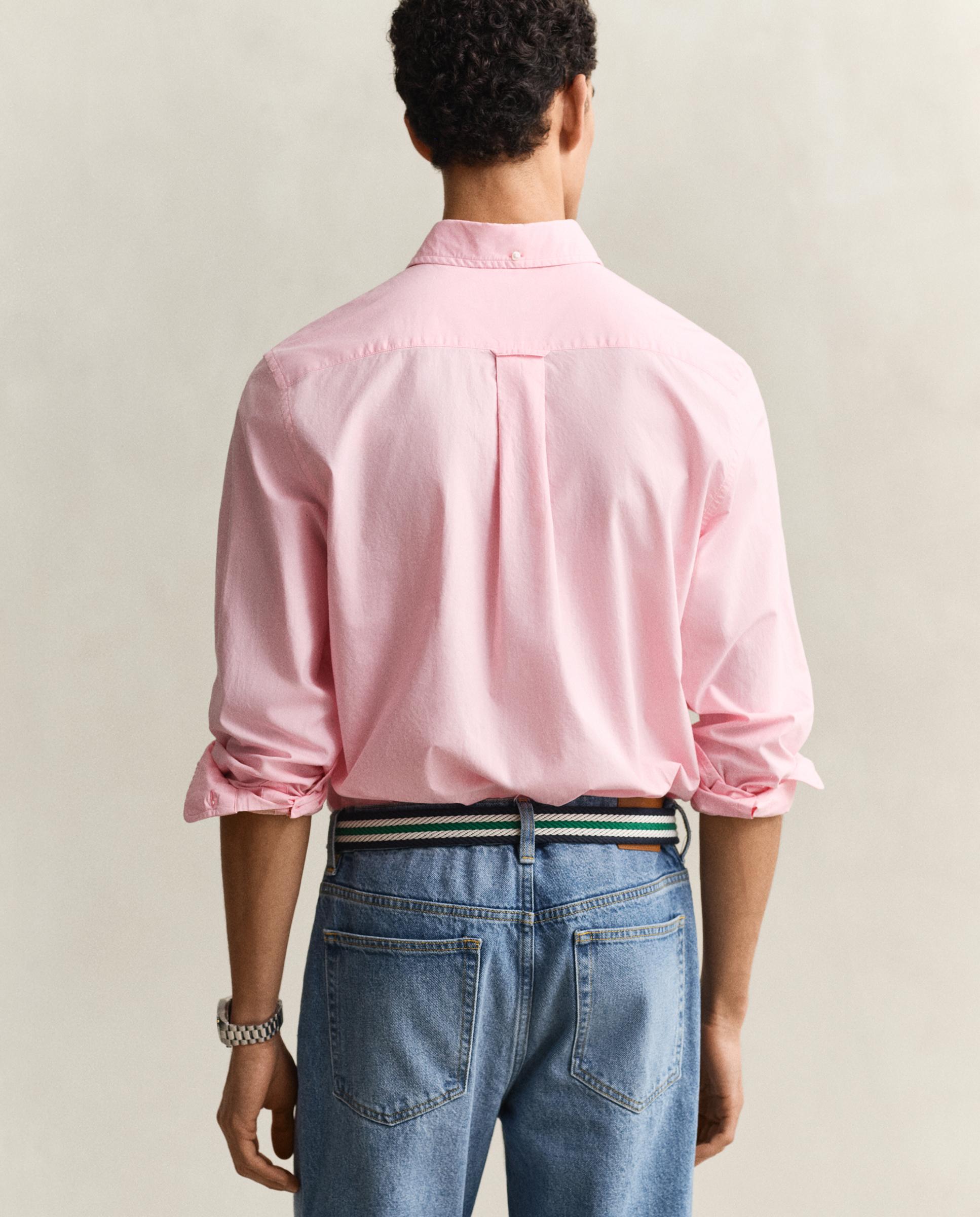 Camisa Regular Fit Clássica de Popelina Rosa-claro-2