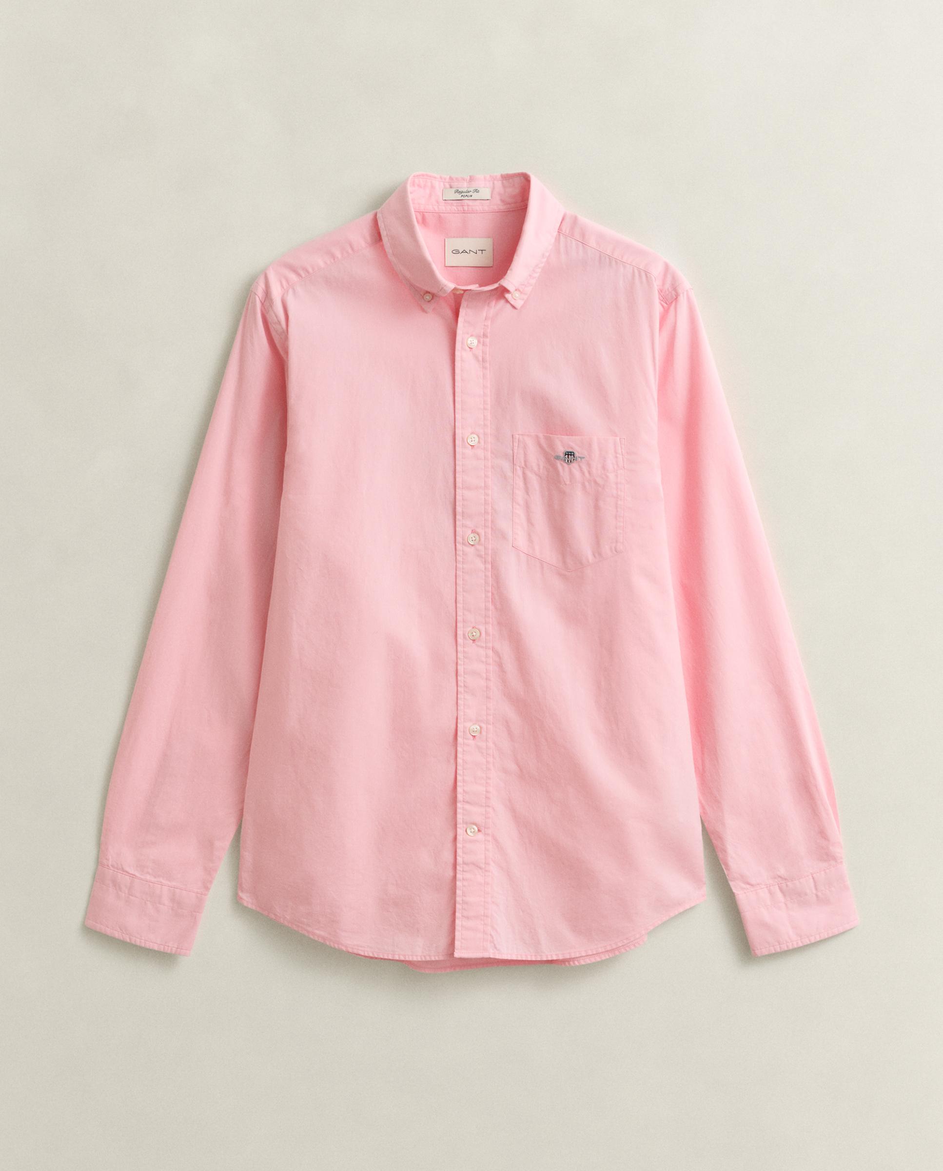 Camisa Regular Fit Clássica de Popelina Rosa-claro-5