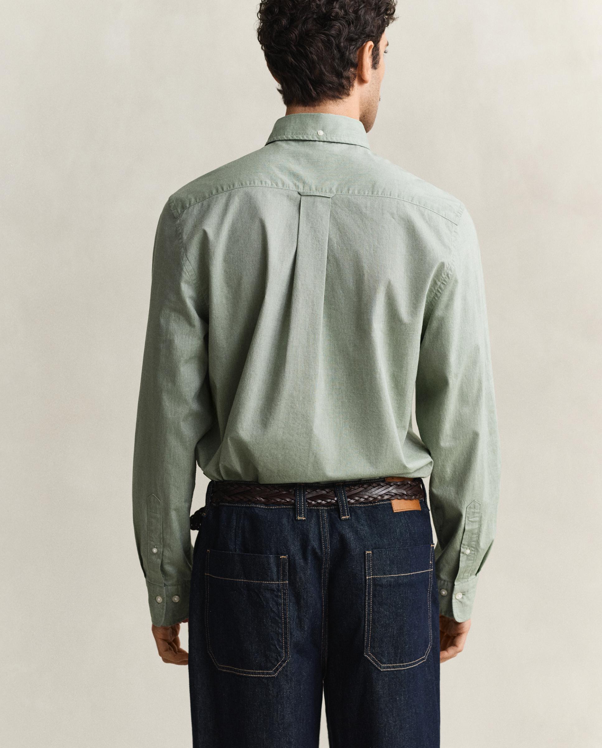 Camisa Regular Fit Clássica de Popelina Verde-claro-2