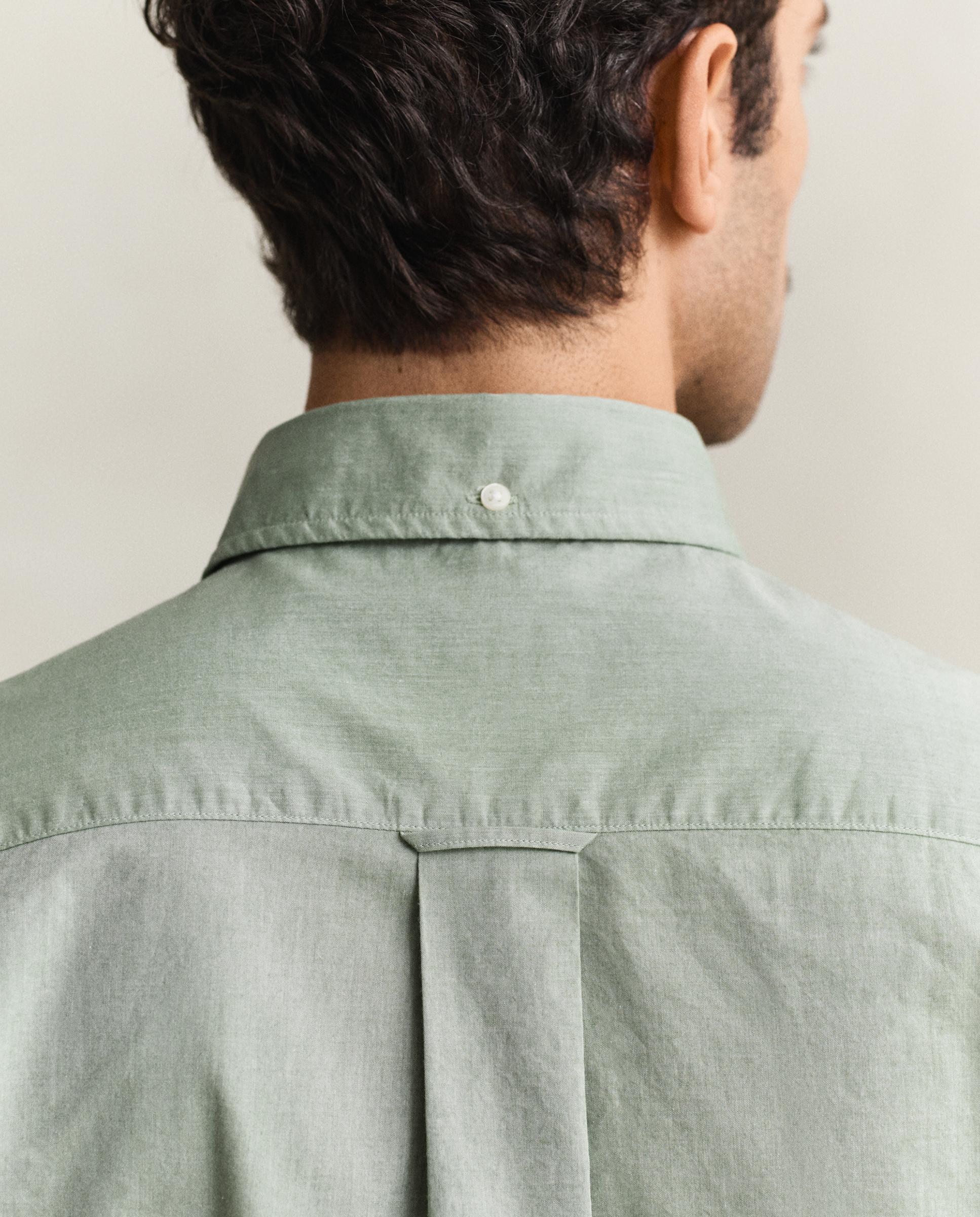 Camisa Regular Fit Clássica de Popelina Verde-claro-3